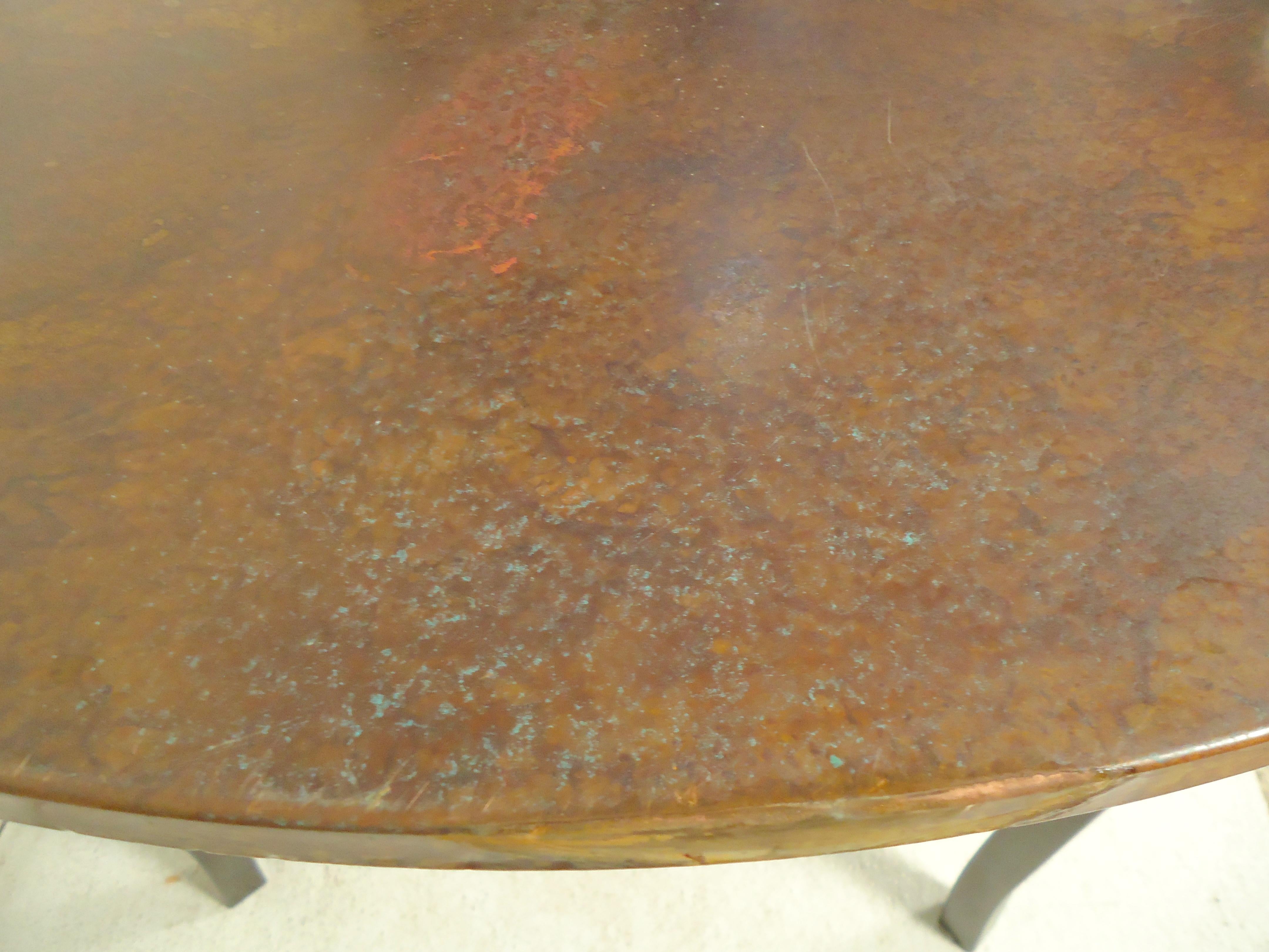 Dining Table with Copper Top In Good Condition In Brooklyn, NY