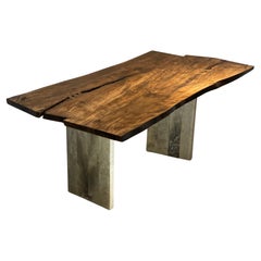 Dining table waney edge maple