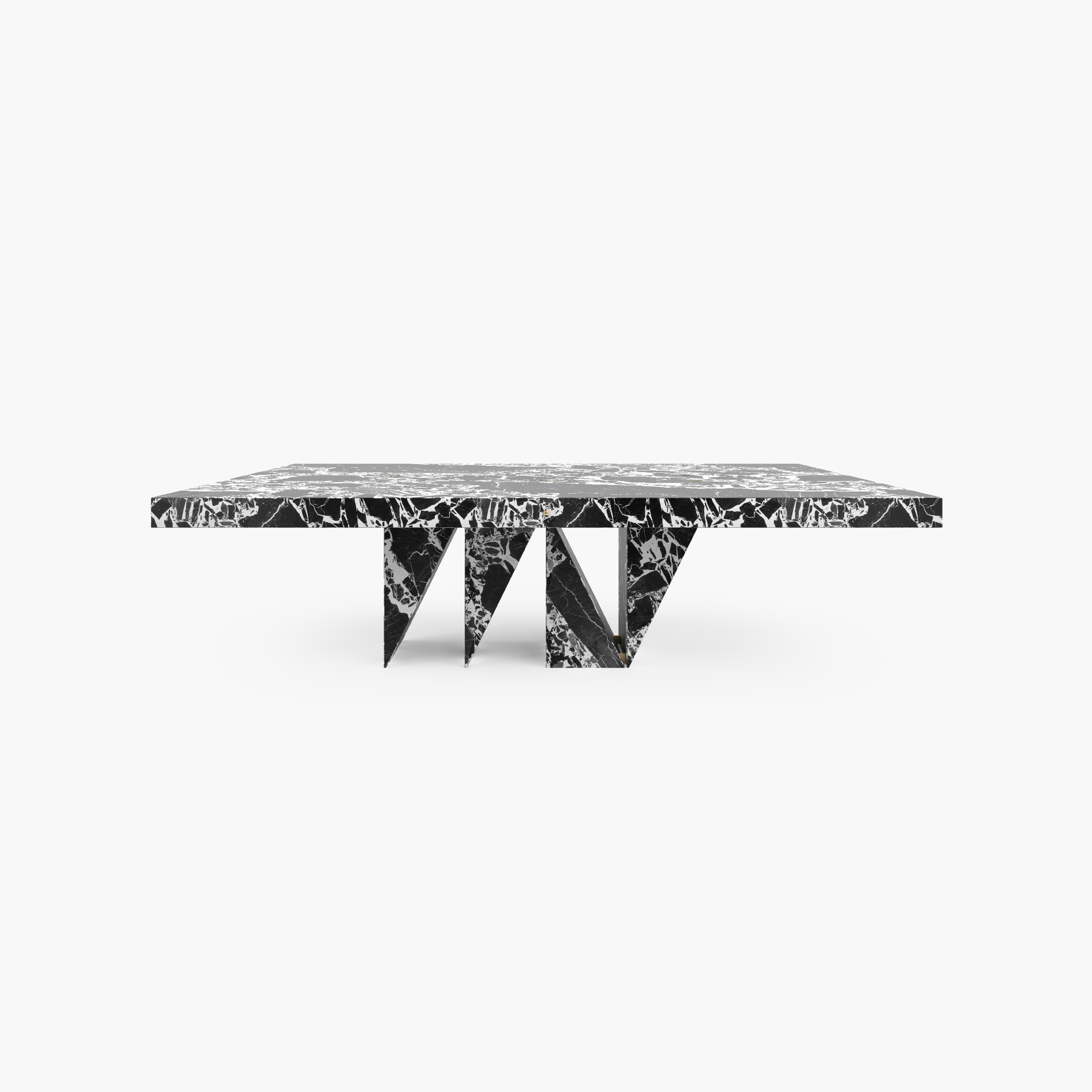 Dining Table
by FELIX SCHWAKE

FS 174-b
CM L260  B142 H78
IN L102,36  B55,91 H30,71
Grand Antique Marble, black - white

2023

Individual dimensions and surfaces on request

Functional Art Sculpture.
One of a kind piece. 
Made to order by award