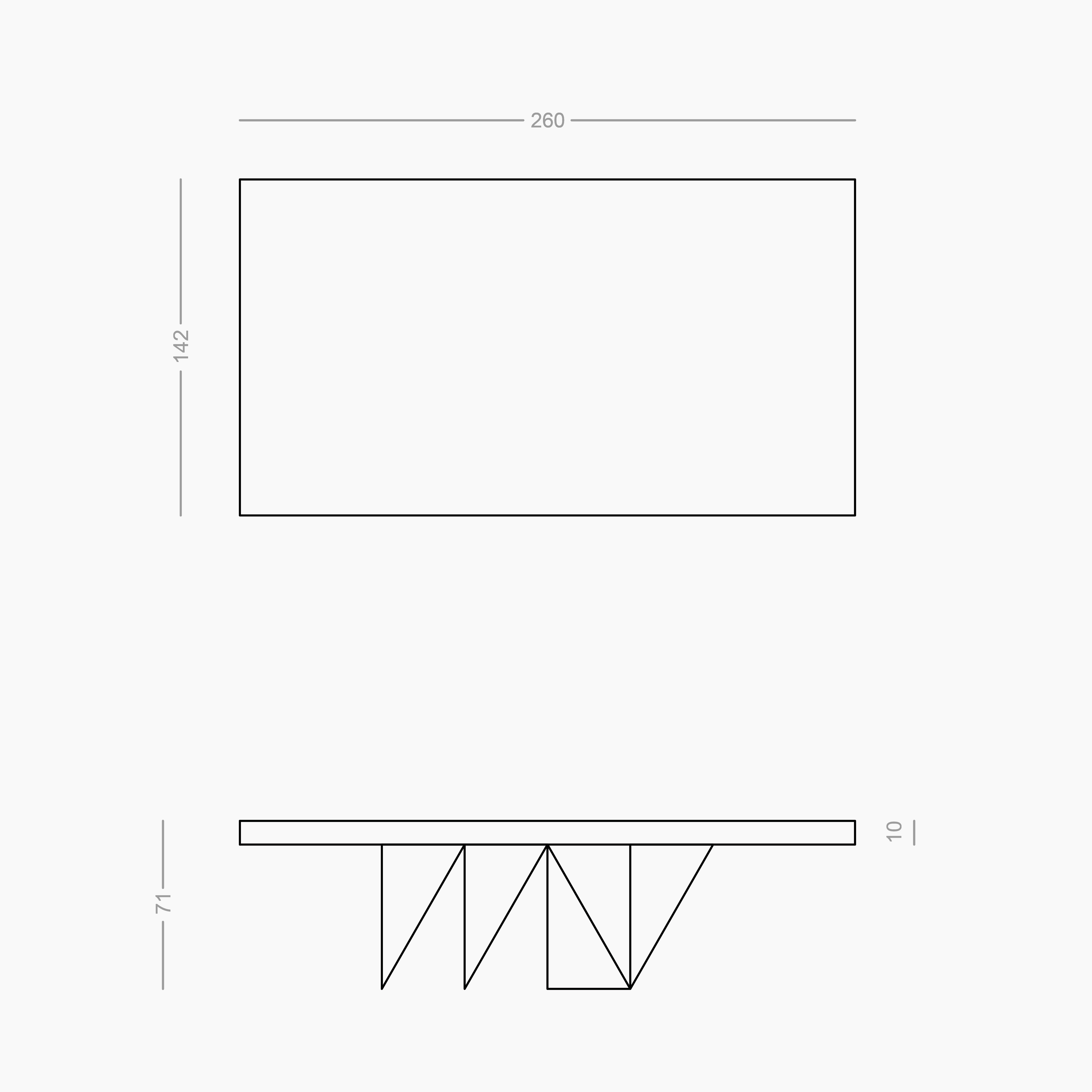 Table de salle à manger en marbre noir 260x142x71cm pied milieu triangulaire, Handcraft, pc1/1 en vente 1
