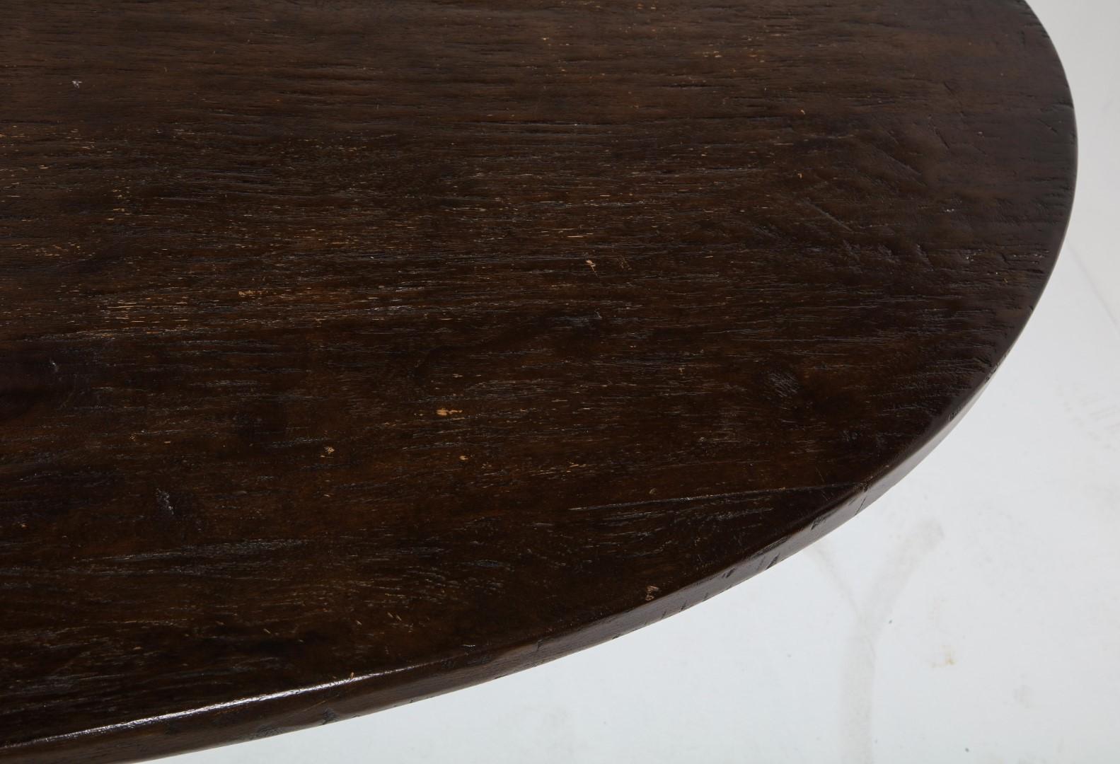 Dining Table with 1980s Italian Black Marble Base and Custom Walnut Oval Top 5