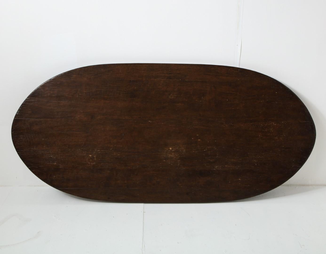 Dining Table with 1980s Italian Black Marble Base and Custom Walnut Oval Top 12