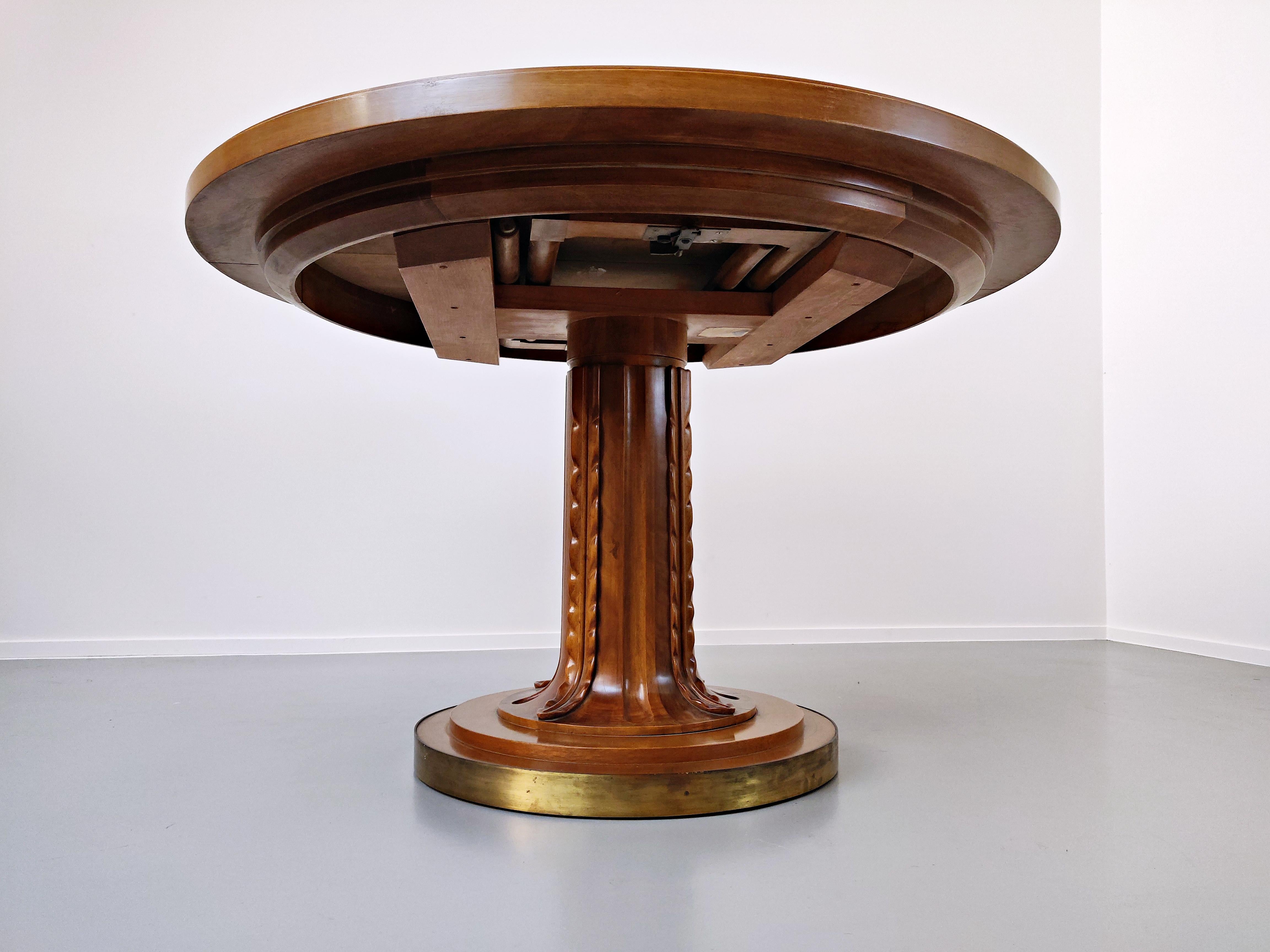 Mid-20th Century Dining Table with 2 Extensions by T.H. Robsjohn-Gibbings for Saridis