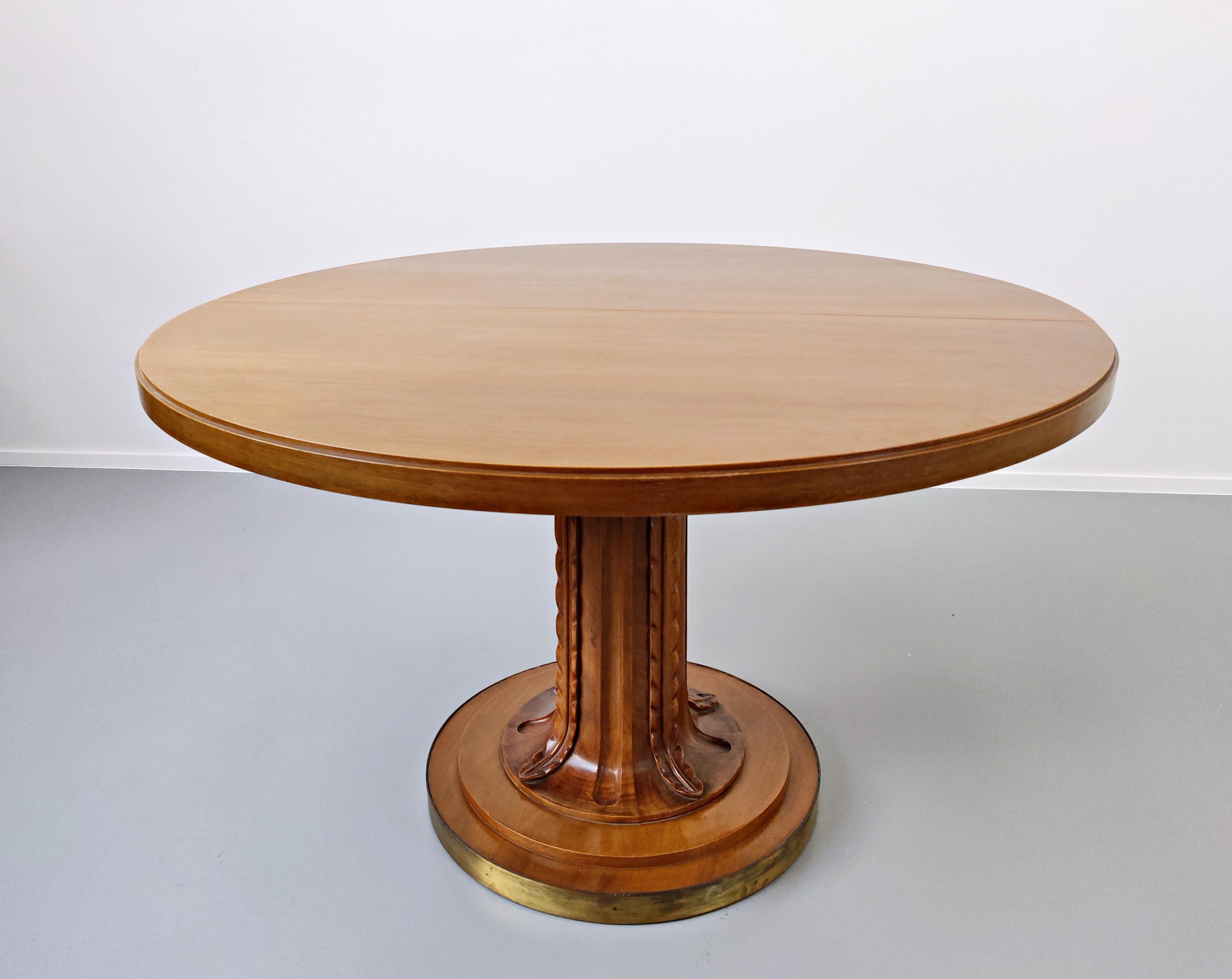 Wood Dining Table with 2 Extensions by T.H. Robsjohn-Gibbings for Saridis