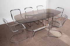 Dining Table with 6 Chairs by Gastone Rinaldi, Italy, 1970s