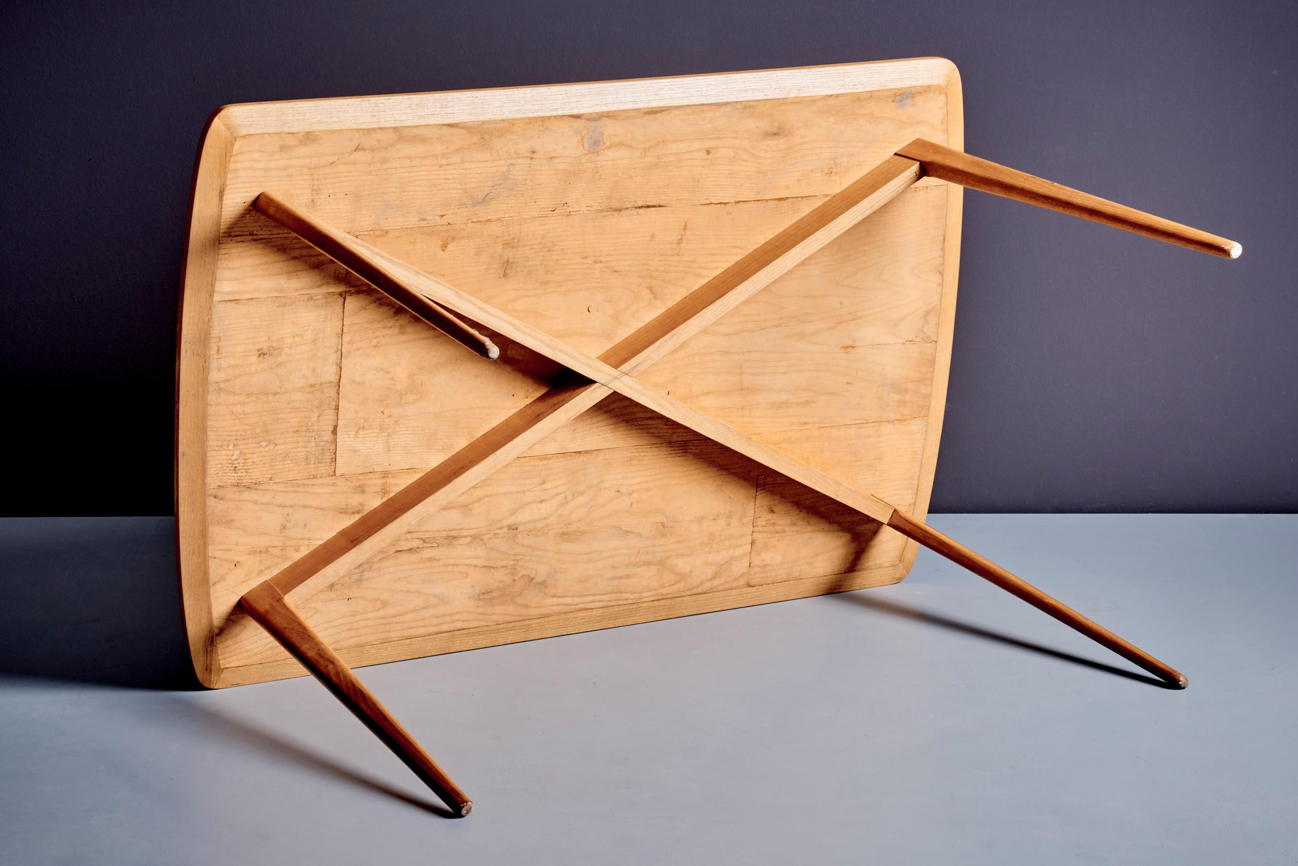 Mid-20th Century Dining Table with ash veneer top For Sale