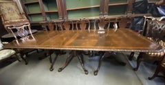 Dining Table with banded mahogany and Satinwood for Charlynn w table pads 