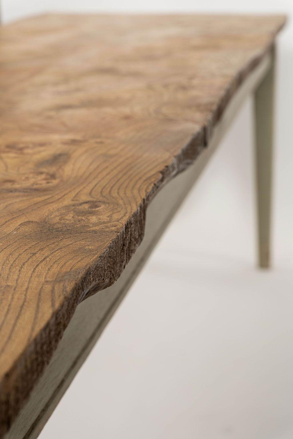 Dining Table with Burl Elm Two-Plank Top en vente 6