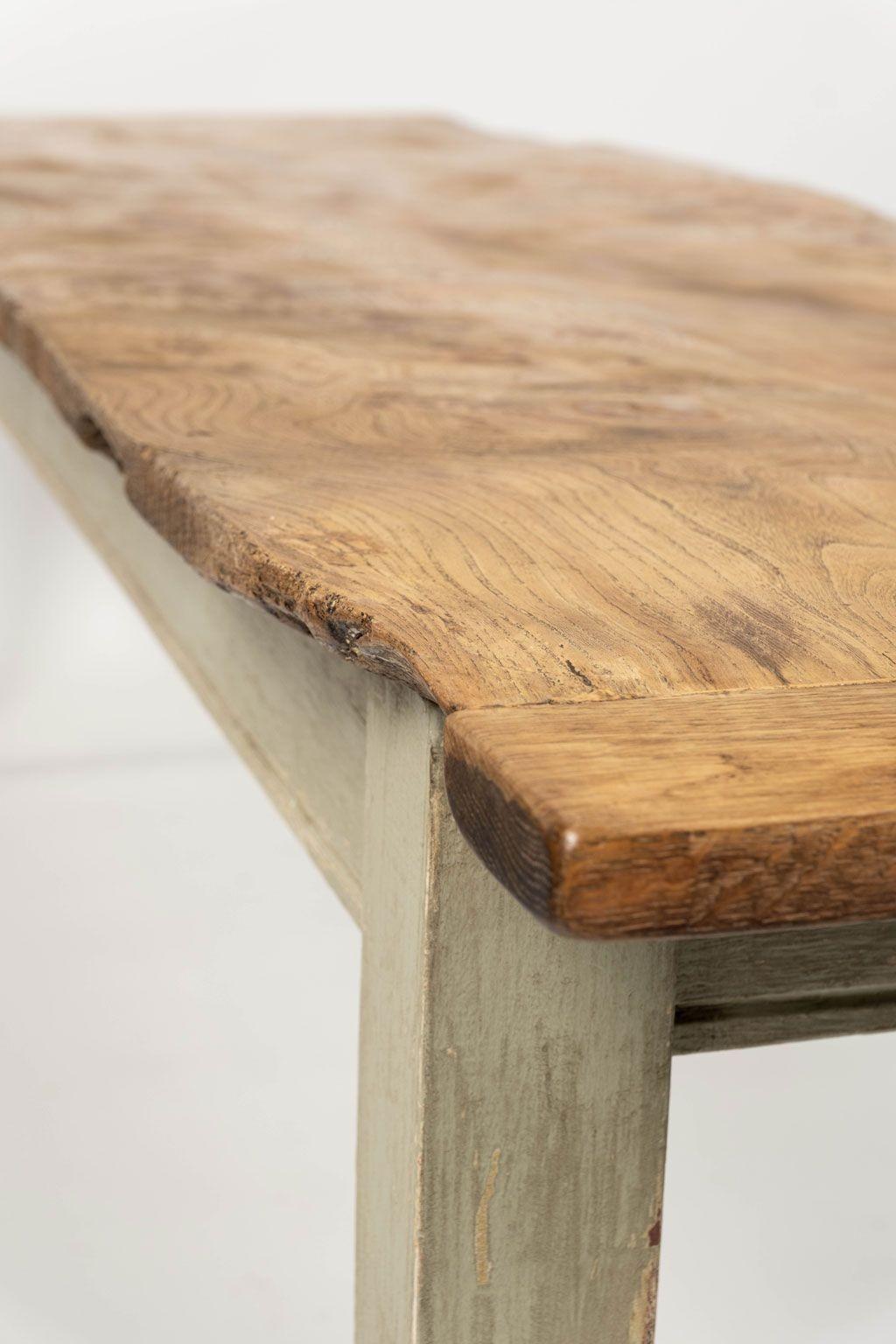 Dining Table with Burl Elm Two-Plank Top en vente 8