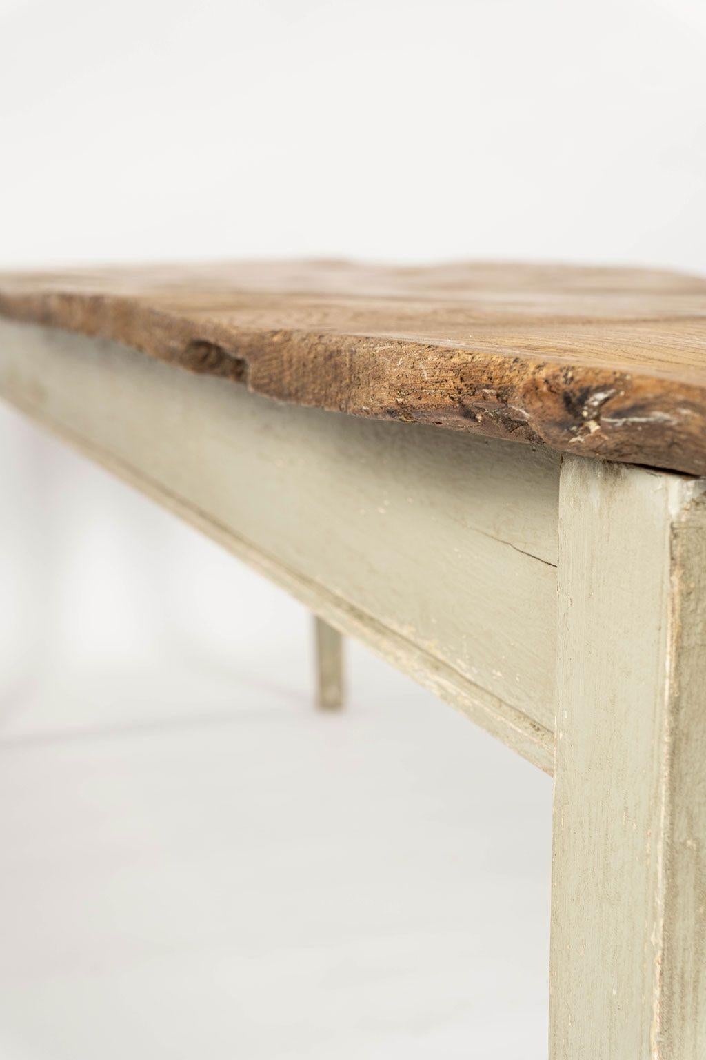 Rustique Dining Table with Burl Elm Two-Plank Top en vente