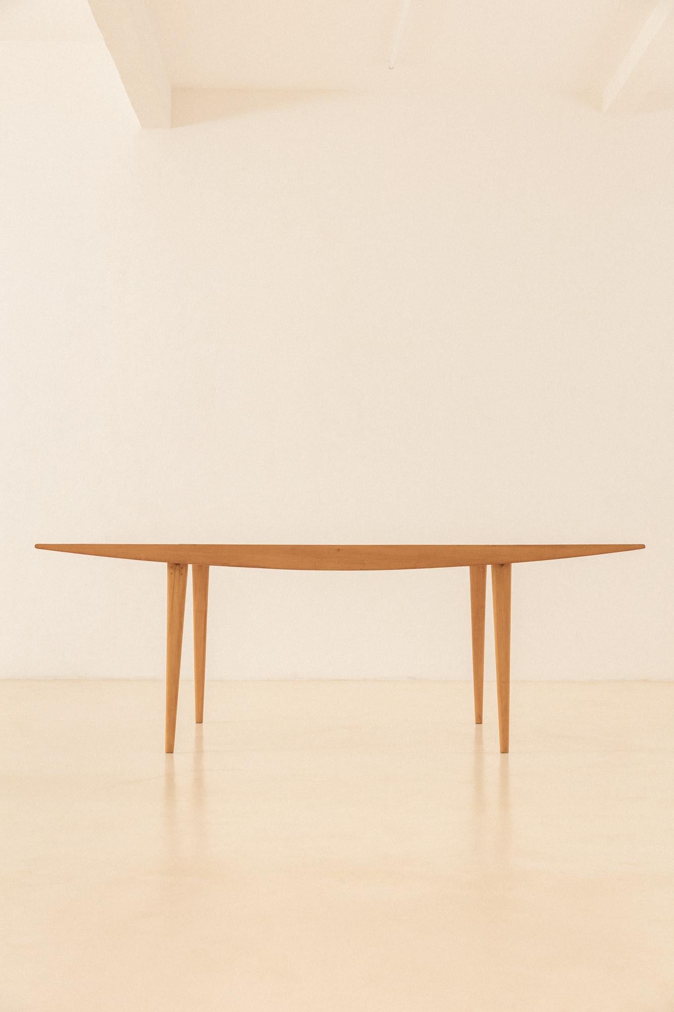 Dining Table with Cane Top by Carlo Hauner, Brazilian Midcentury, 1950s In Good Condition For Sale In New York, NY