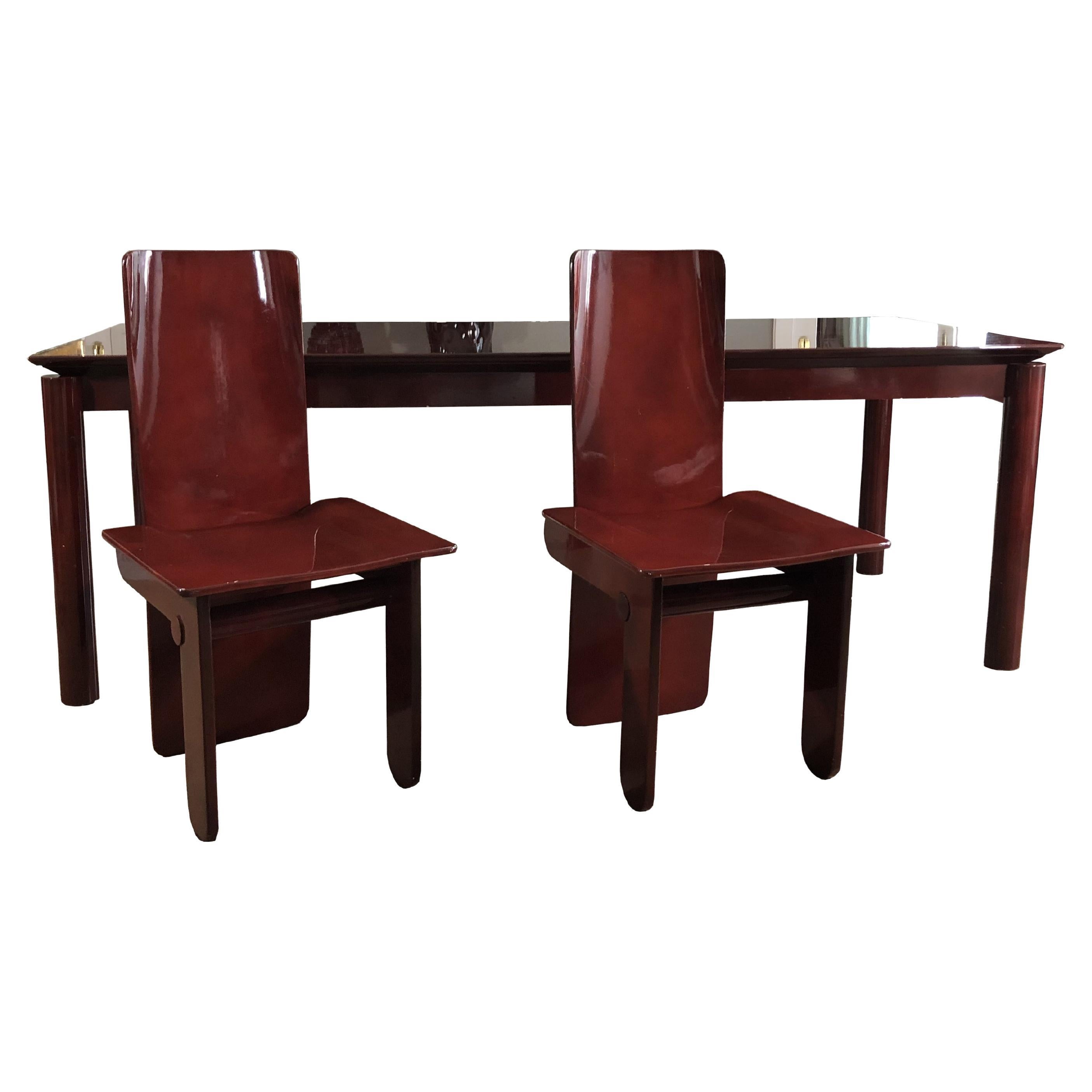 Dining table with chairs, Italy 70s