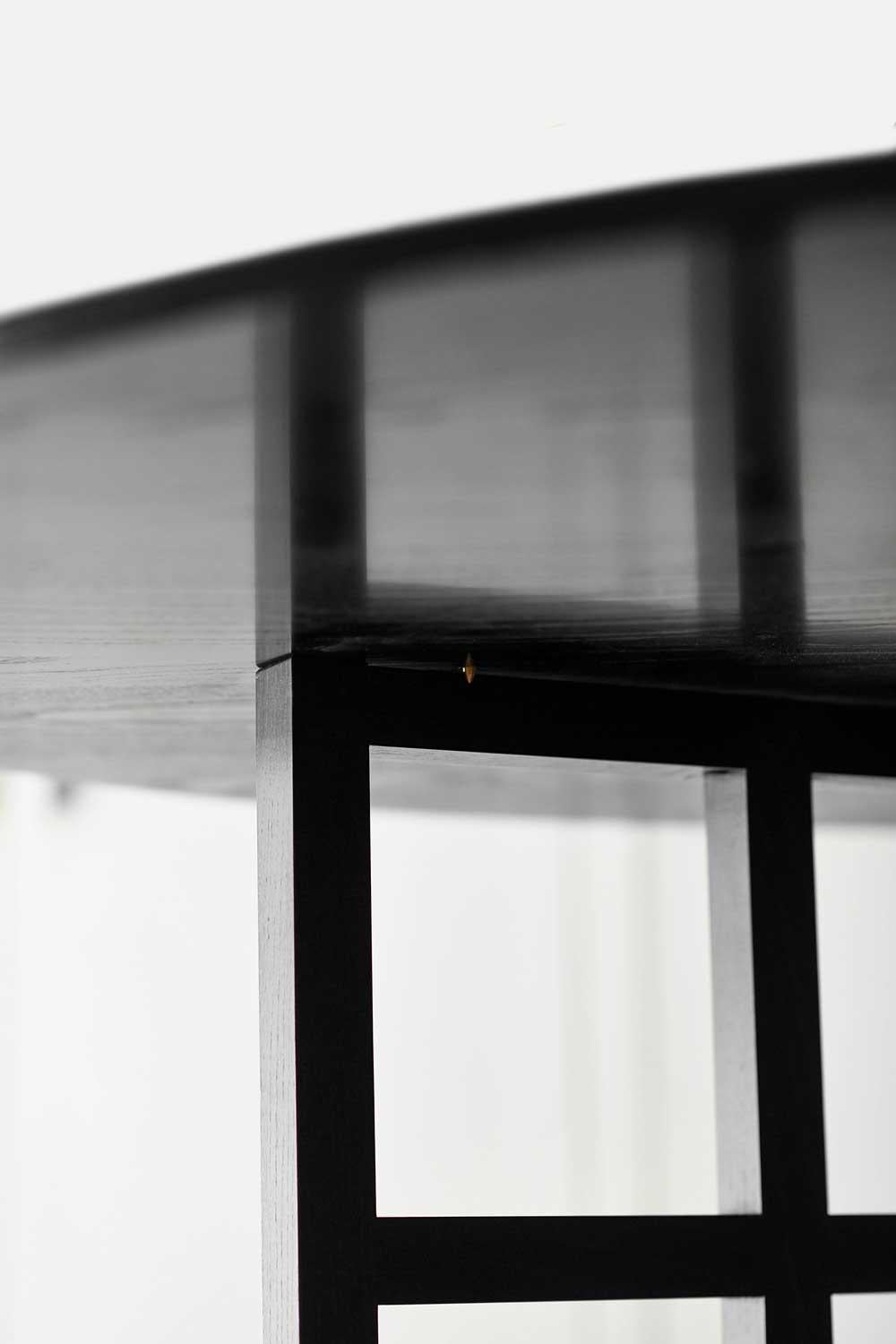 Ebonized Dining table with double folding top by Charles Rennie Mackintosh for Cassina