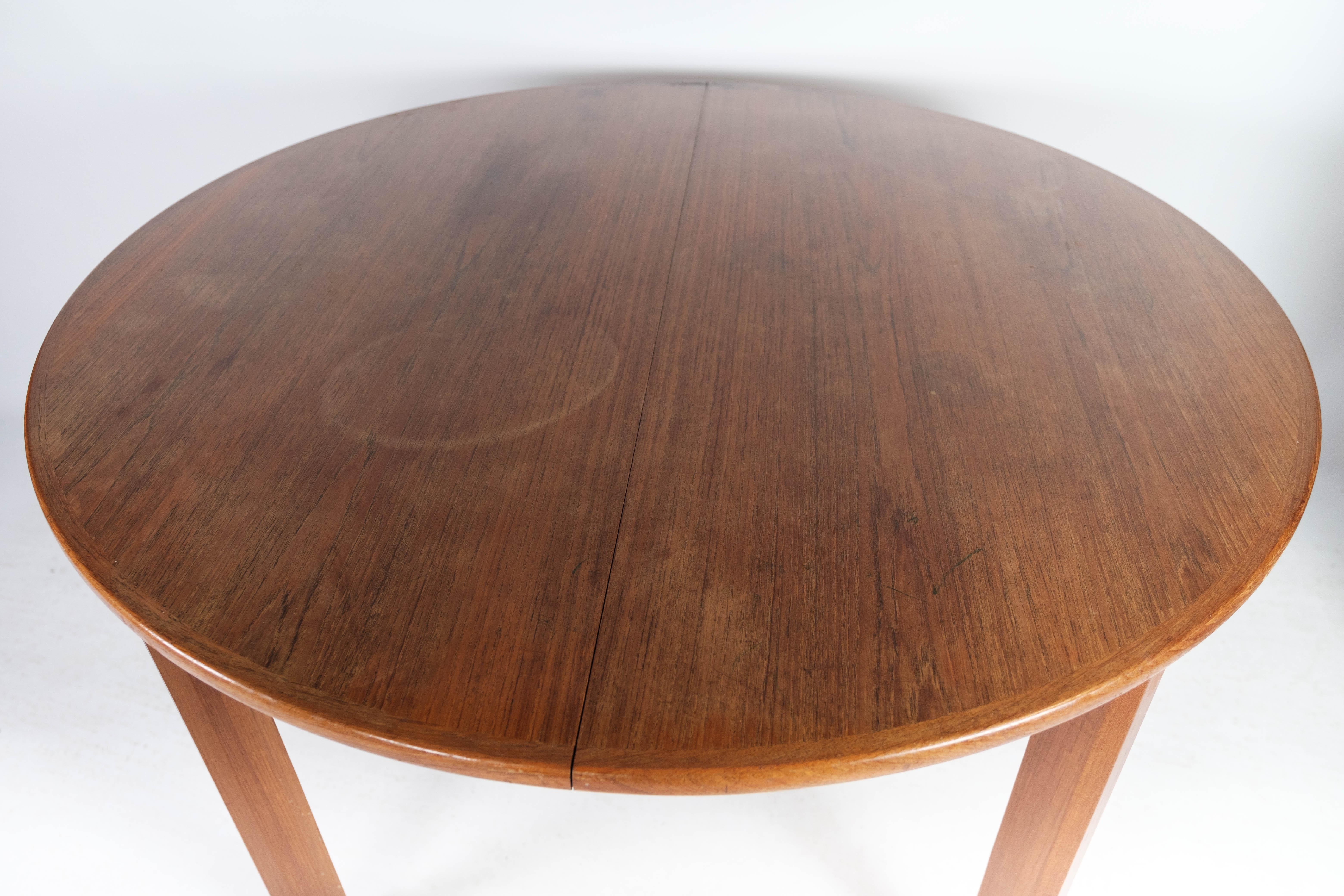 Mid-Century Modern Dining Table With Extension Made In Teak Of Danish Design From 1960s For Sale