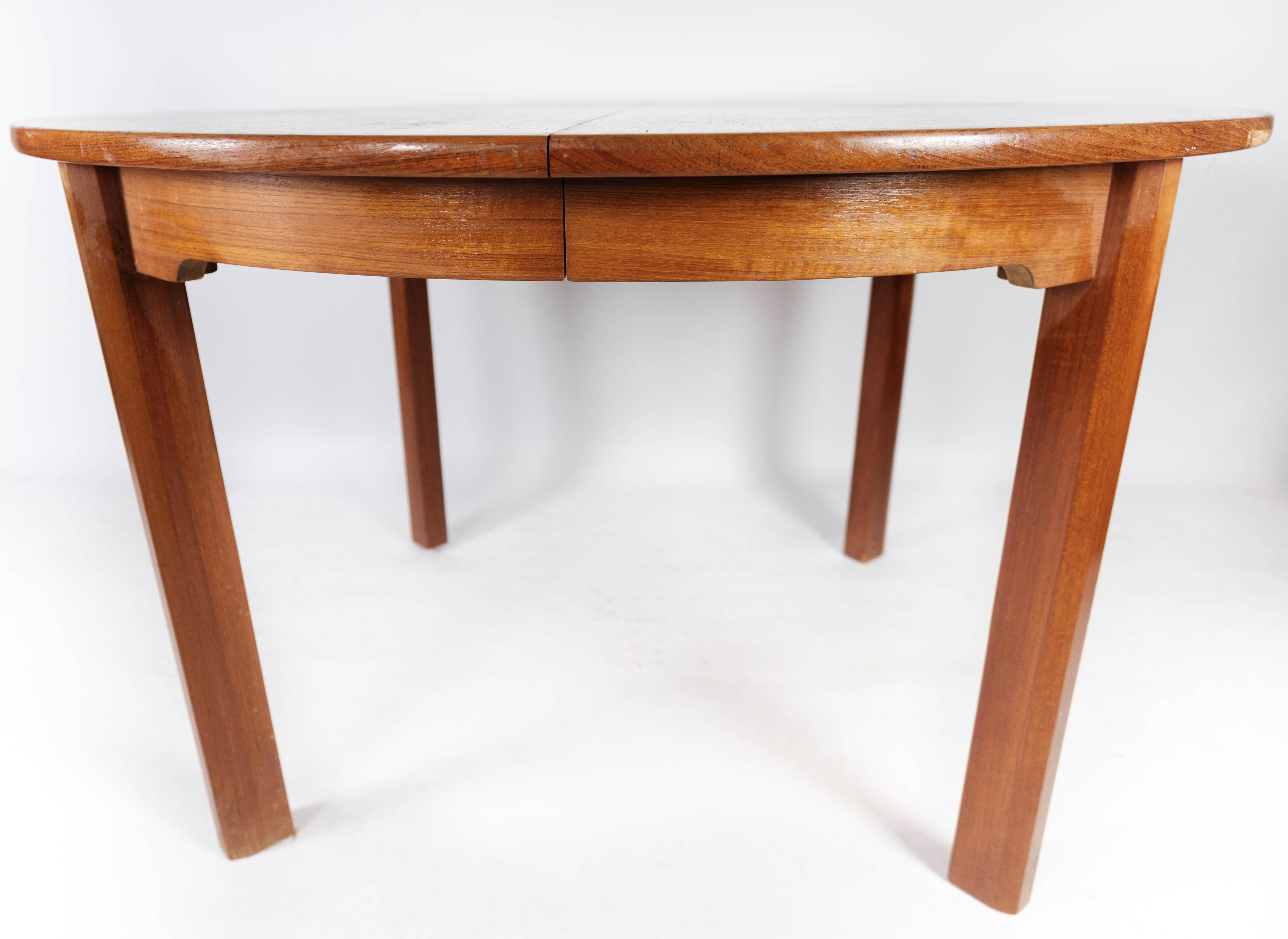 Mid-20th Century Dining Table With Extension Made In Teak Of Danish Design From 1960s For Sale