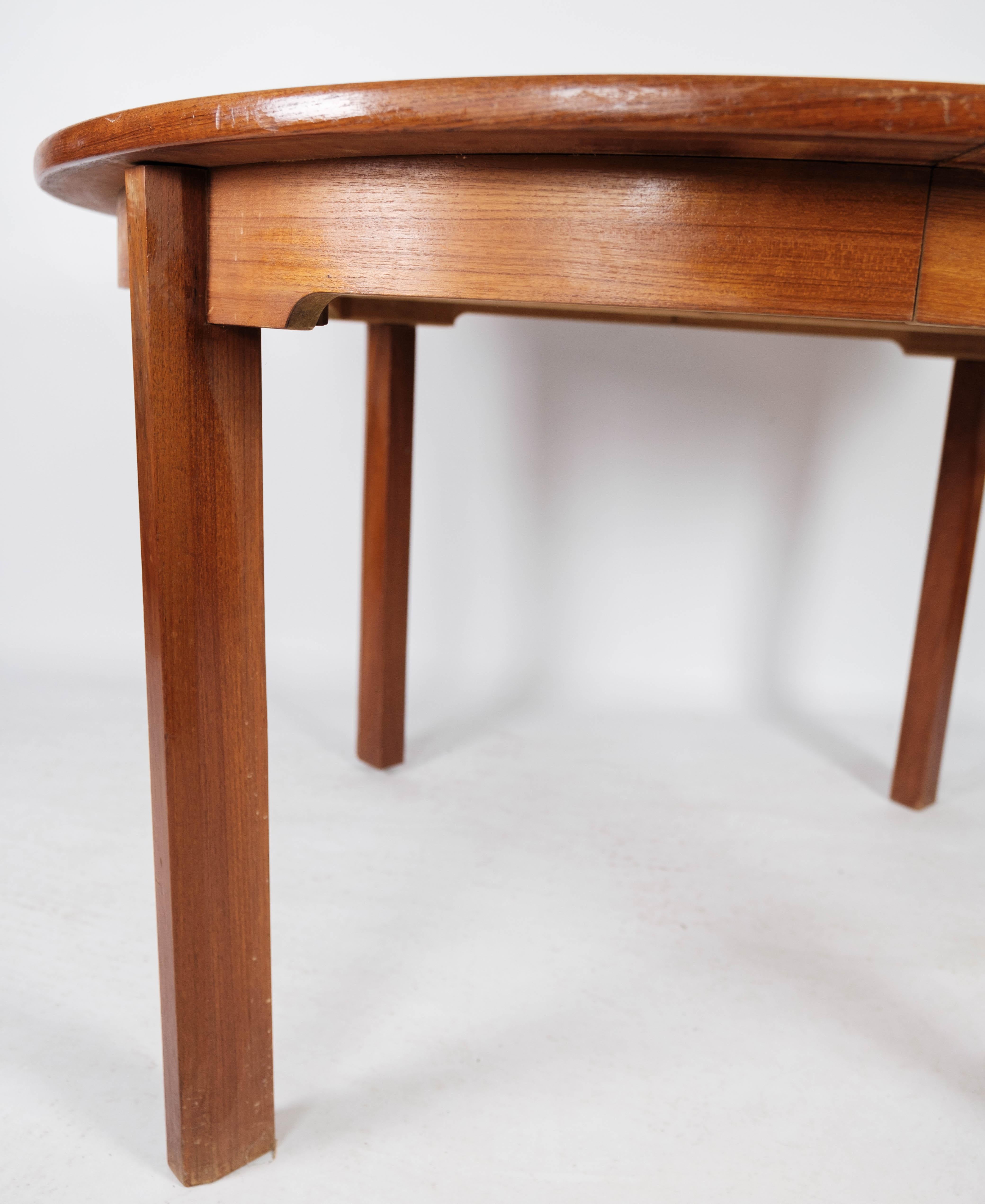 Dining Table With Extension Made In Teak Of Danish Design From 1960s For Sale 1