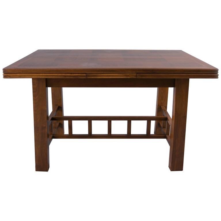 Modern Dining Table with Extension Leaves Attributed to Francis Jourdain For Sale