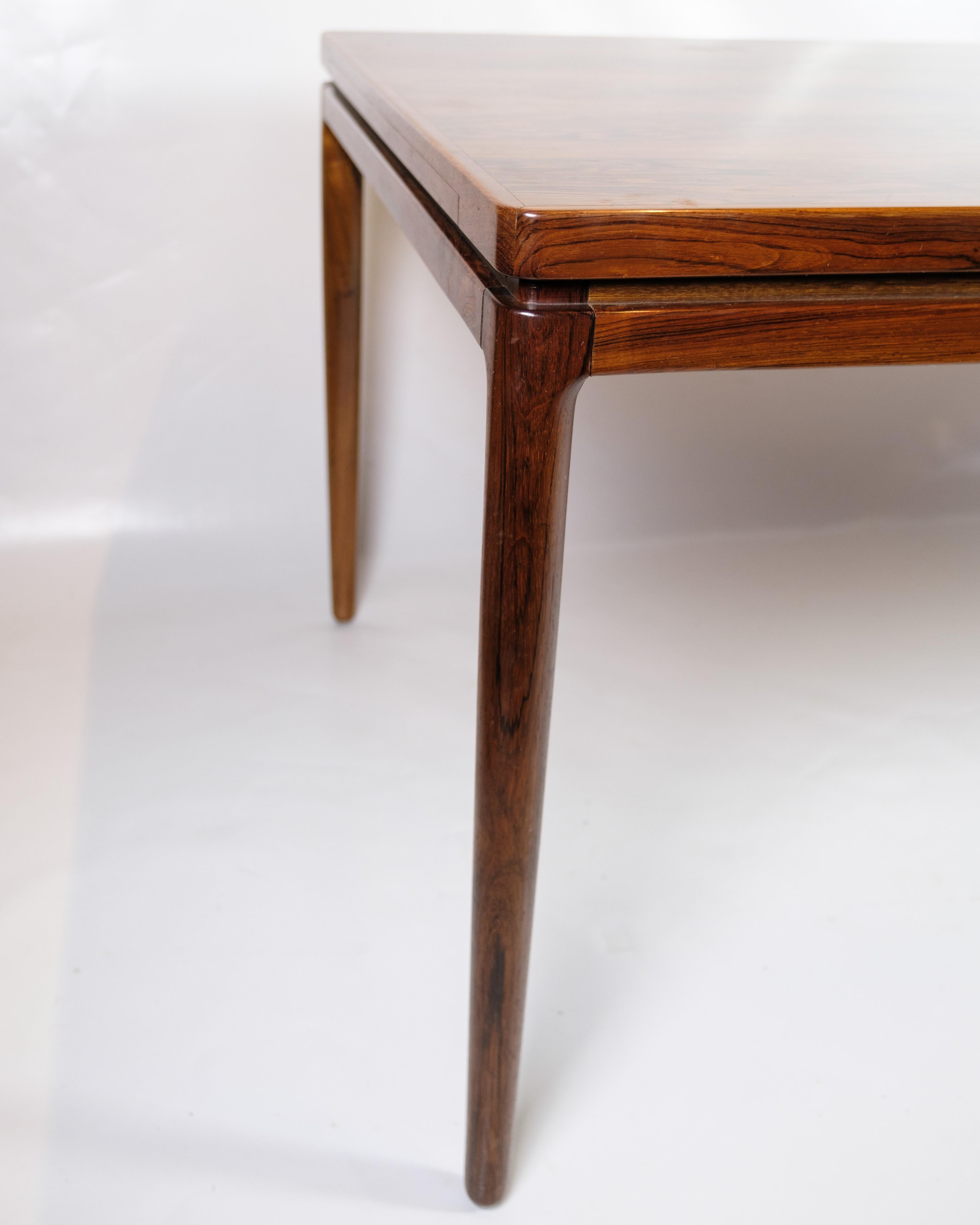 Mesa de comedor extensible de palisandro de Johannes Andersen de los años 60 Palo de rosa en venta