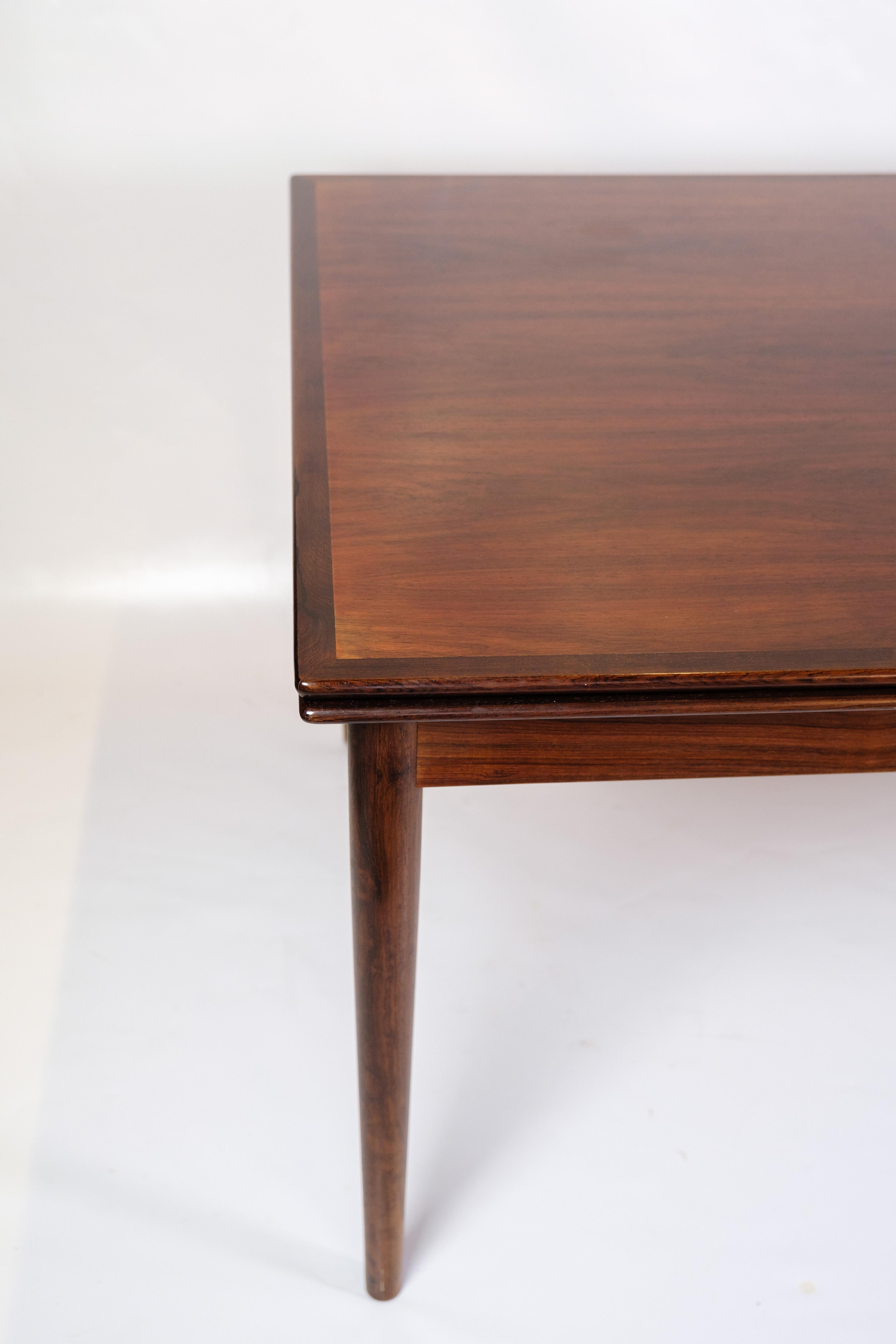 Danois Table de salle à manger avec rallonge en bois de rose, design danois des années 1960 en vente