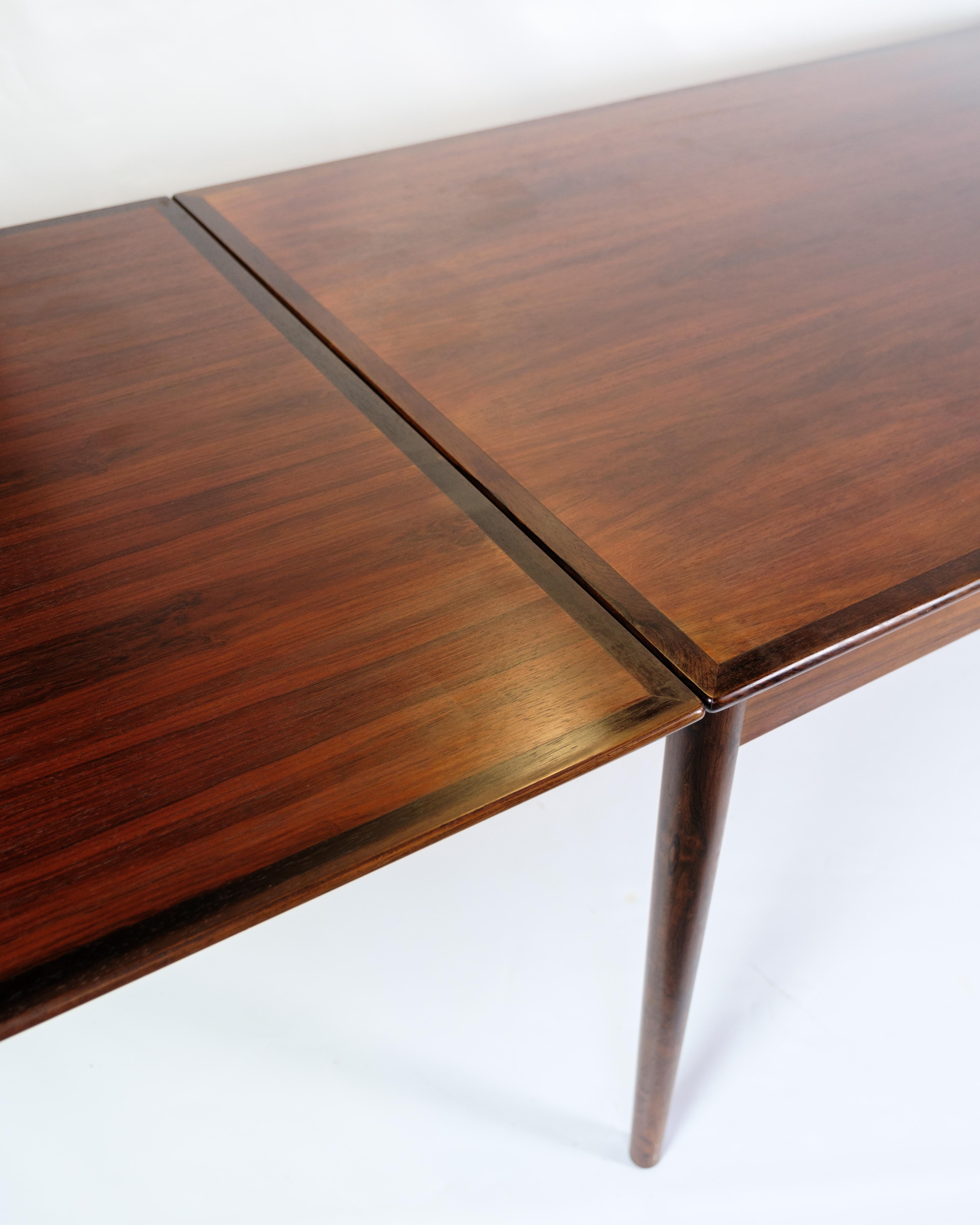 Table de salle à manger avec rallonge en bois de rose, design danois des années 1960 en vente 2