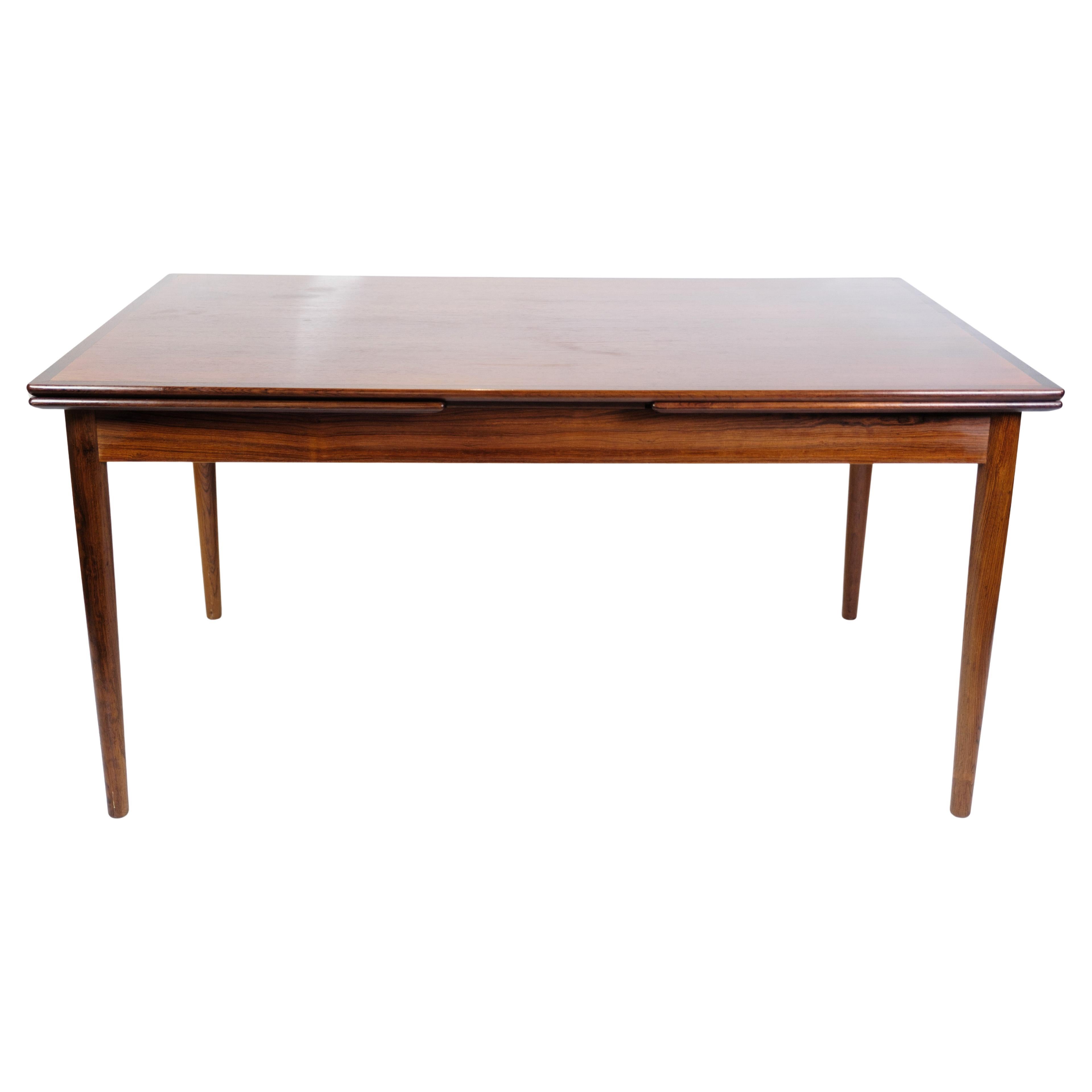 Table de salle à manger avec rallonge en bois de rose, design danois des années 1960