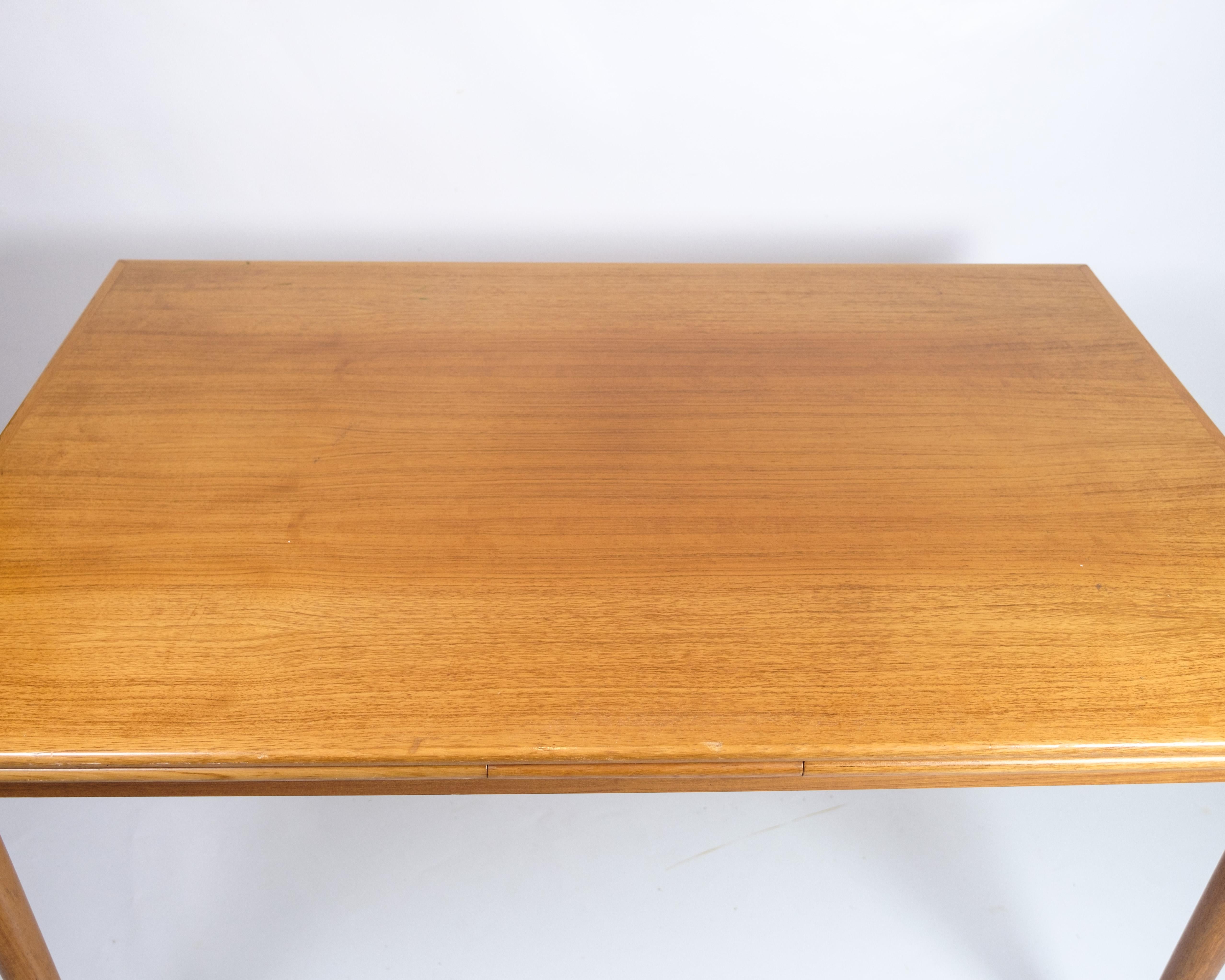 Mid-Century Modern Dining Table With Extension Made In Teak, Danish Design From 1960s For Sale