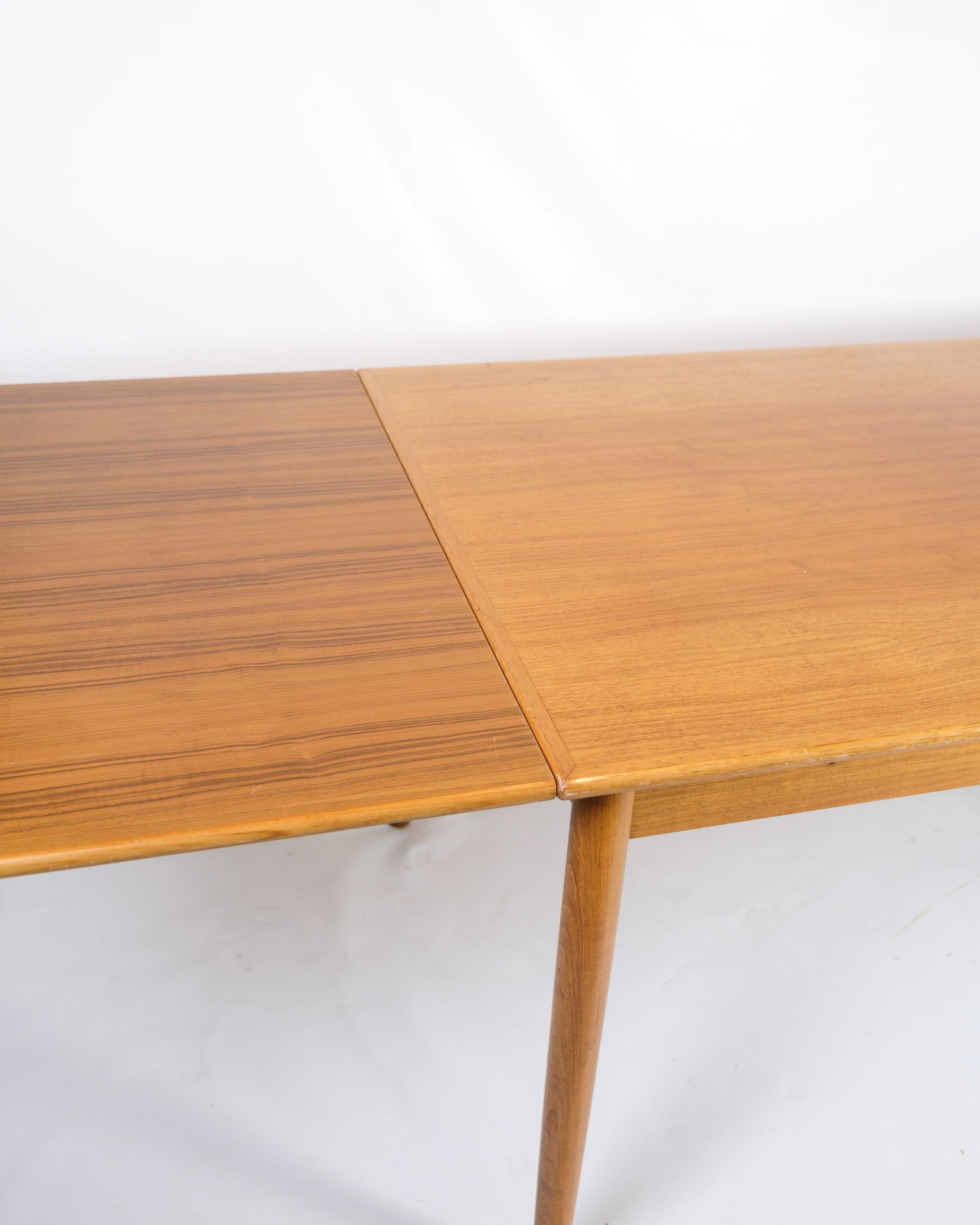 Mid-20th Century Dining Table With Extension Made In Teak, Danish Design From 1960s For Sale