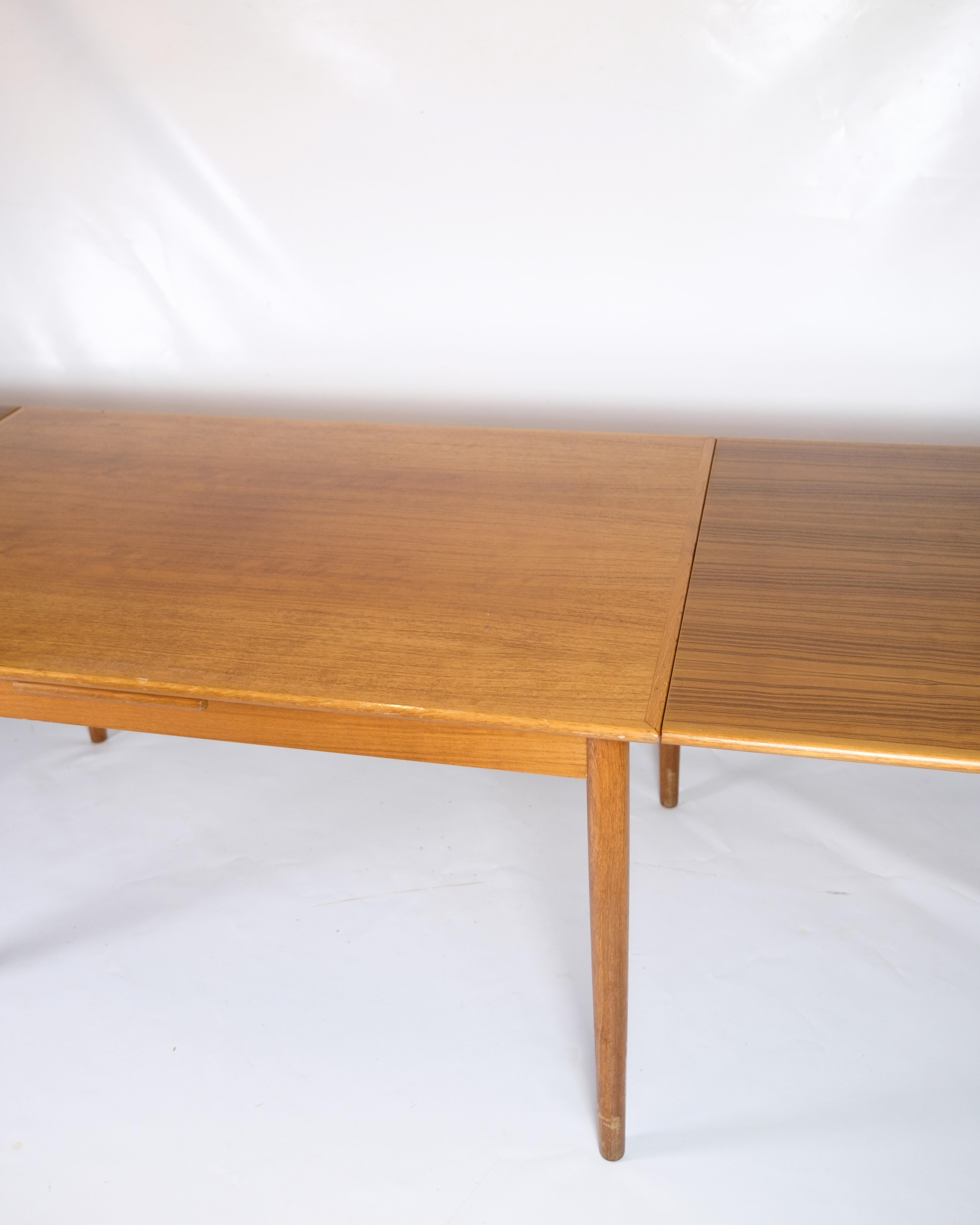 Dining Table With Extension Made In Teak, Danish Design From 1960s For Sale 1