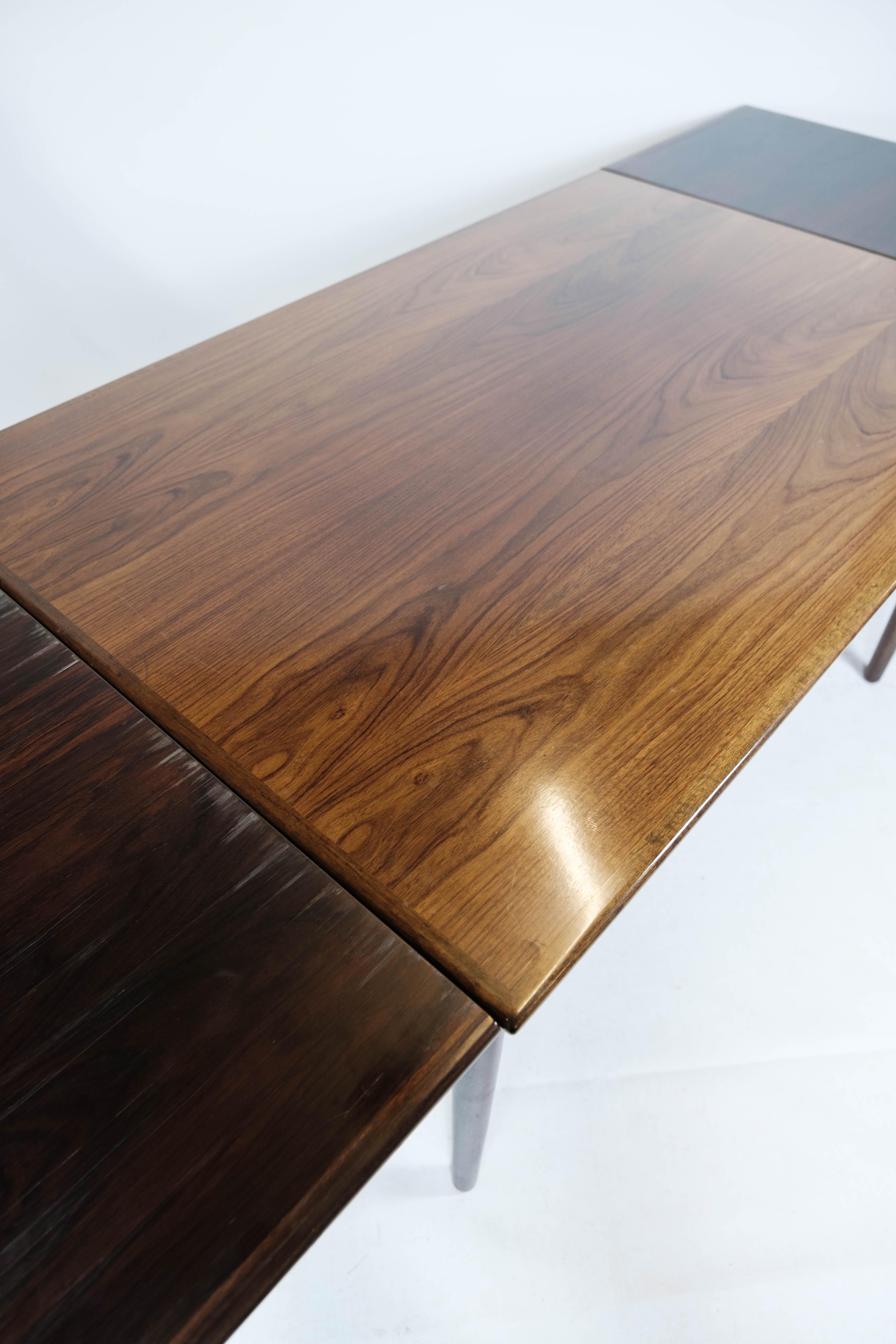 Dining Table With Extensions Made In Rosewood Danish Design From 1960s For Sale 8