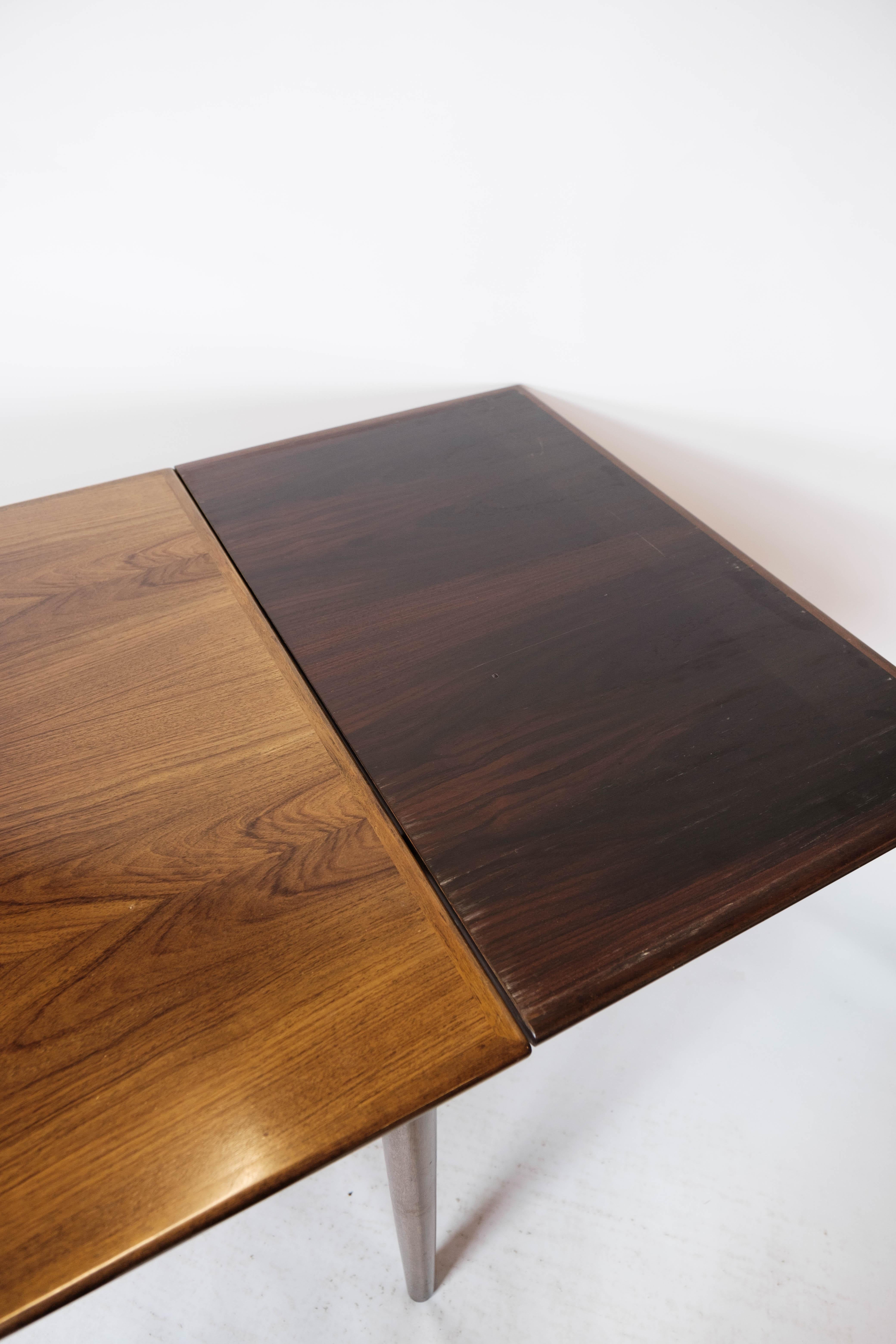 Dining Table With Extensions Made In Rosewood Danish Design From 1960s For Sale 9