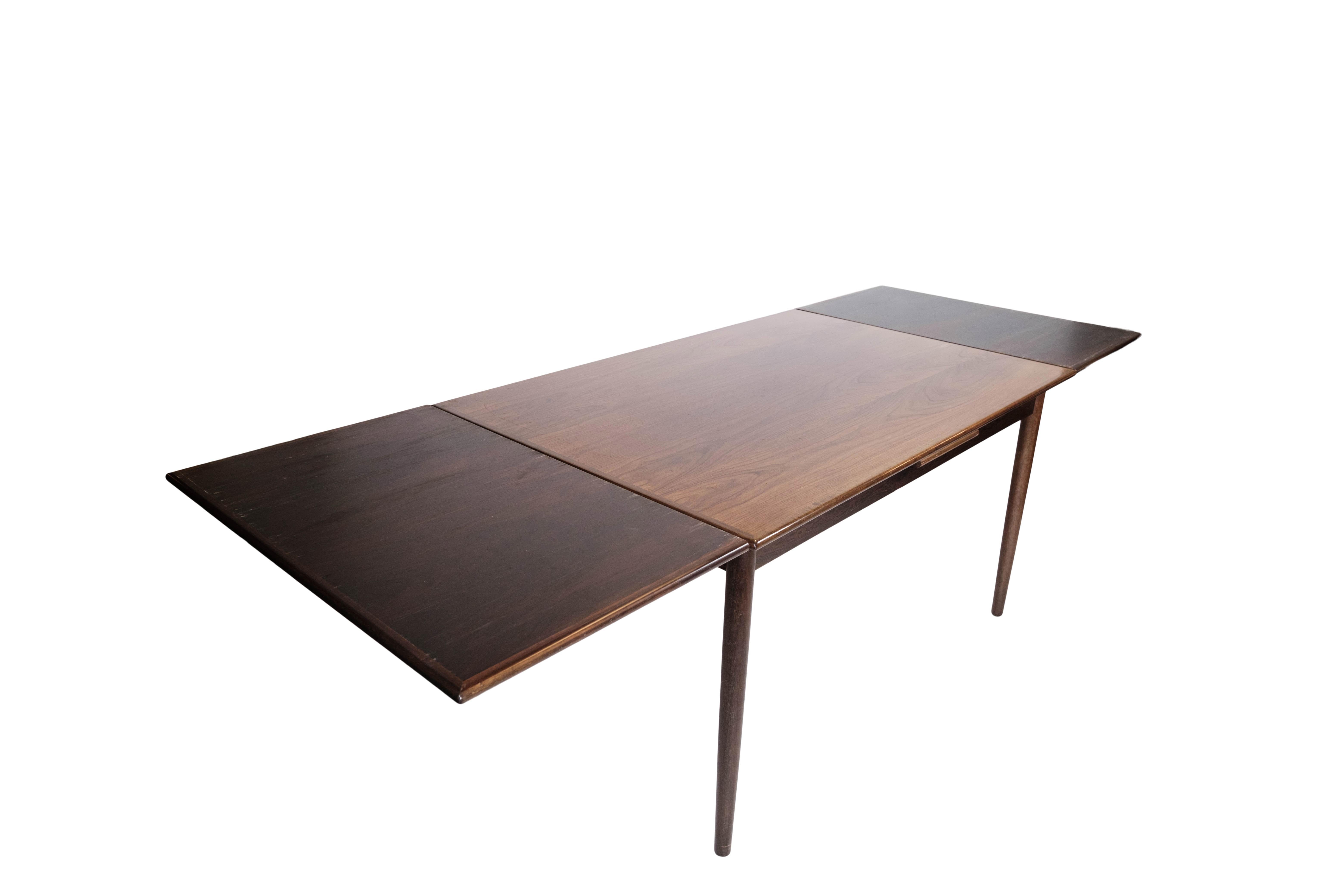 Dining Table With Extensions Made In Rosewood Danish Design From 1960s For Sale 15