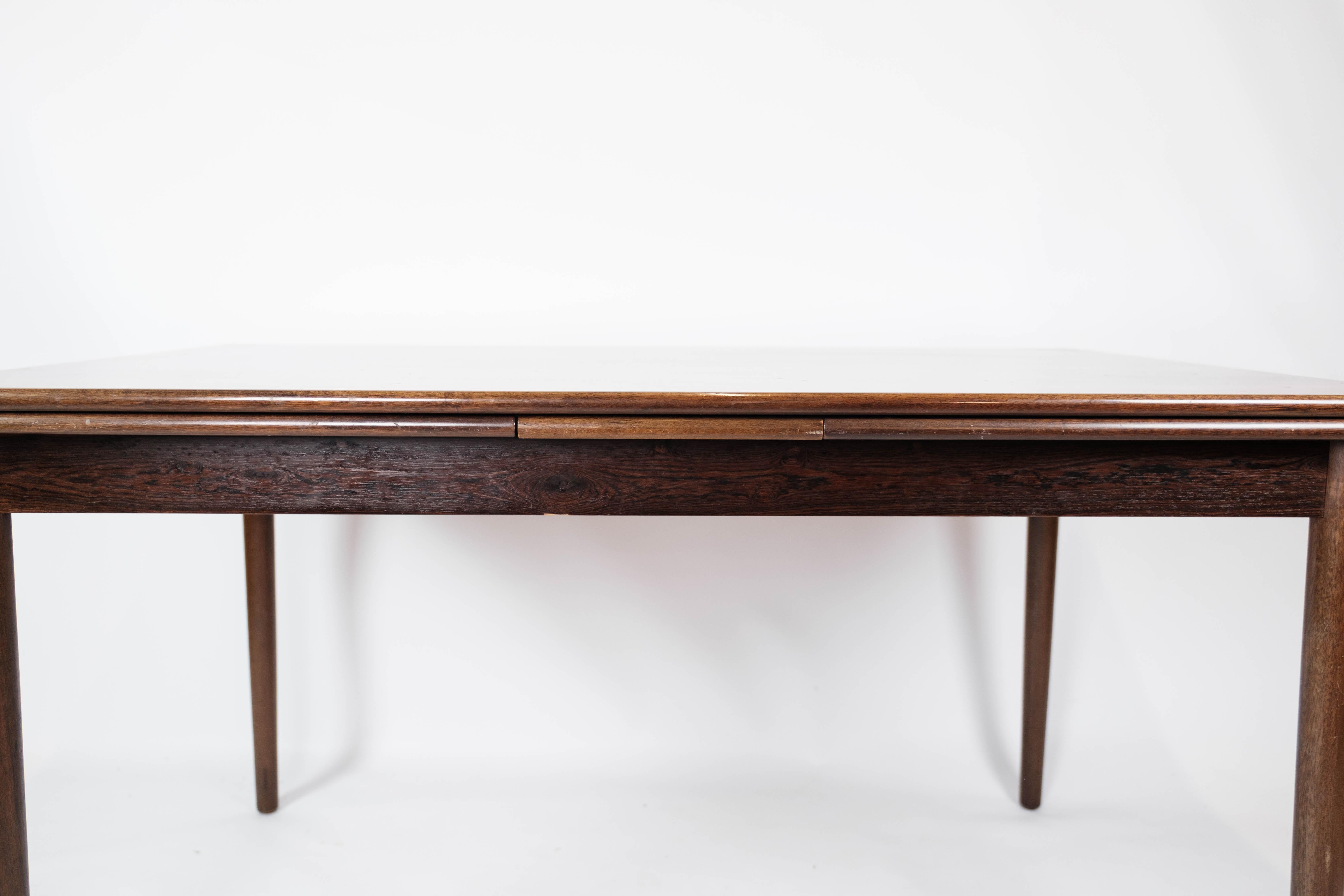 Dining Table With Extensions Made In Rosewood Danish Design From 1960s In Good Condition For Sale In Lejre, DK