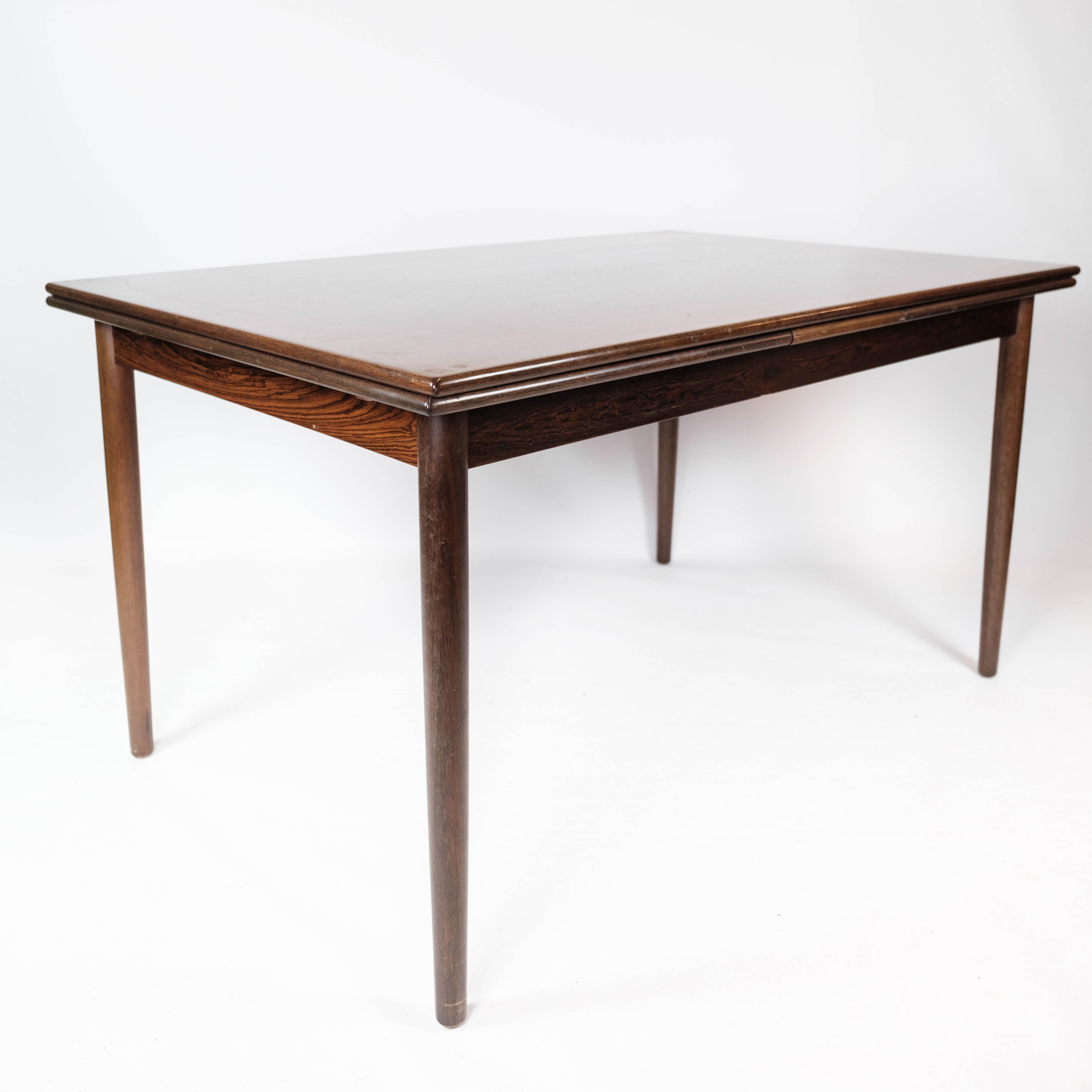 Dining Table With Extensions Made In Rosewood Danish Design From 1960s For Sale 2