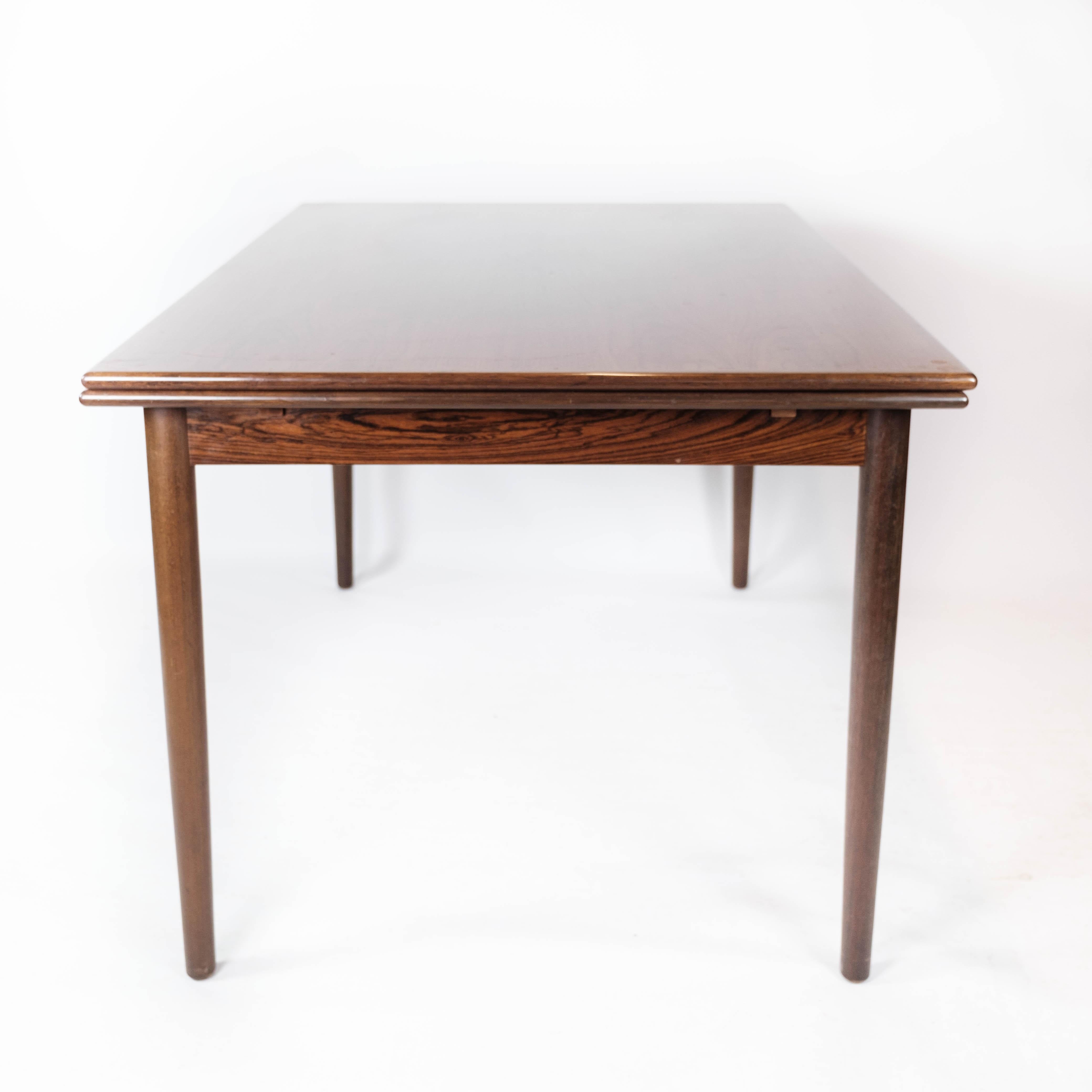 Dining Table With Extensions Made In Rosewood Danish Design From 1960s For Sale 3