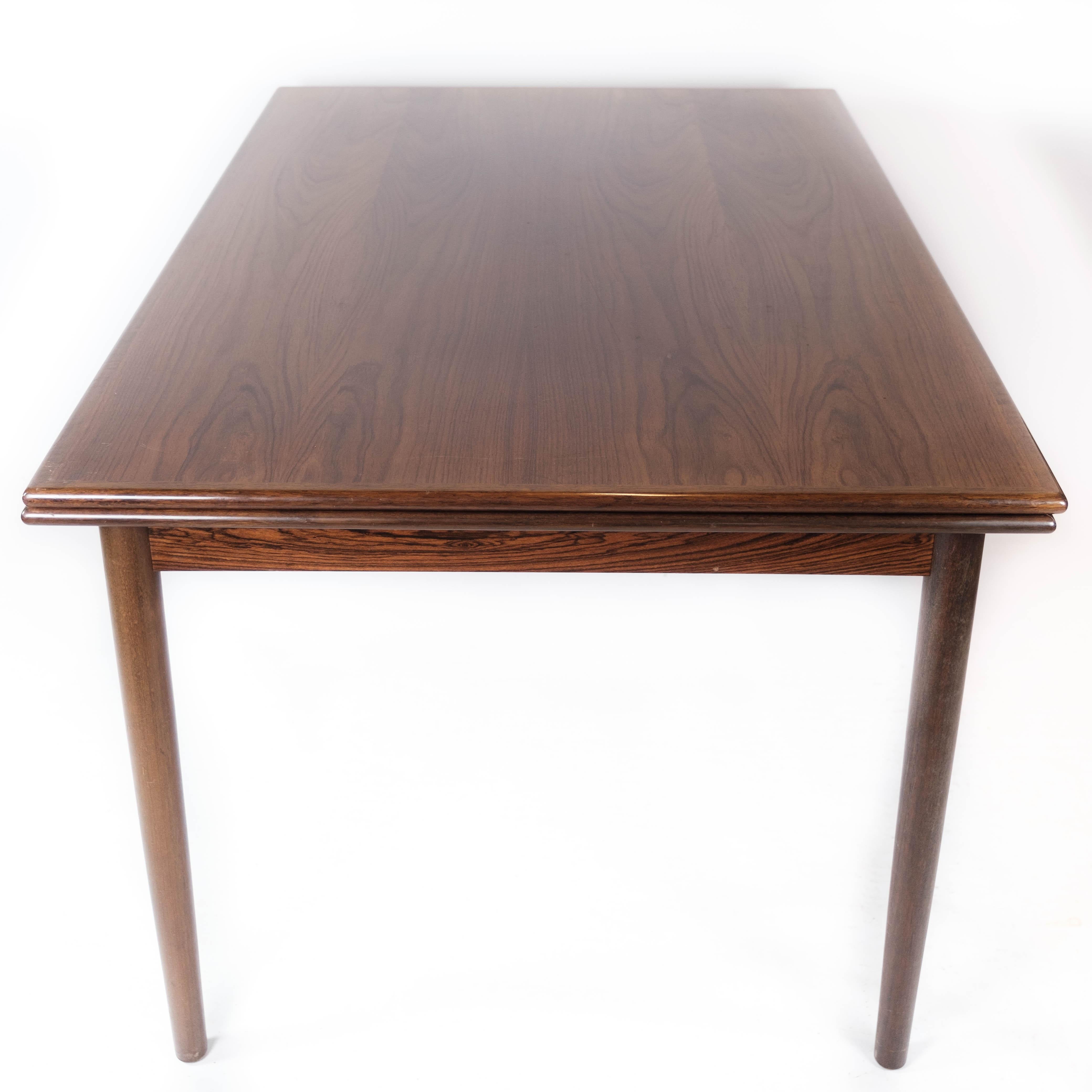 Dining Table With Extensions Made In Rosewood Danish Design From 1960s For Sale 4