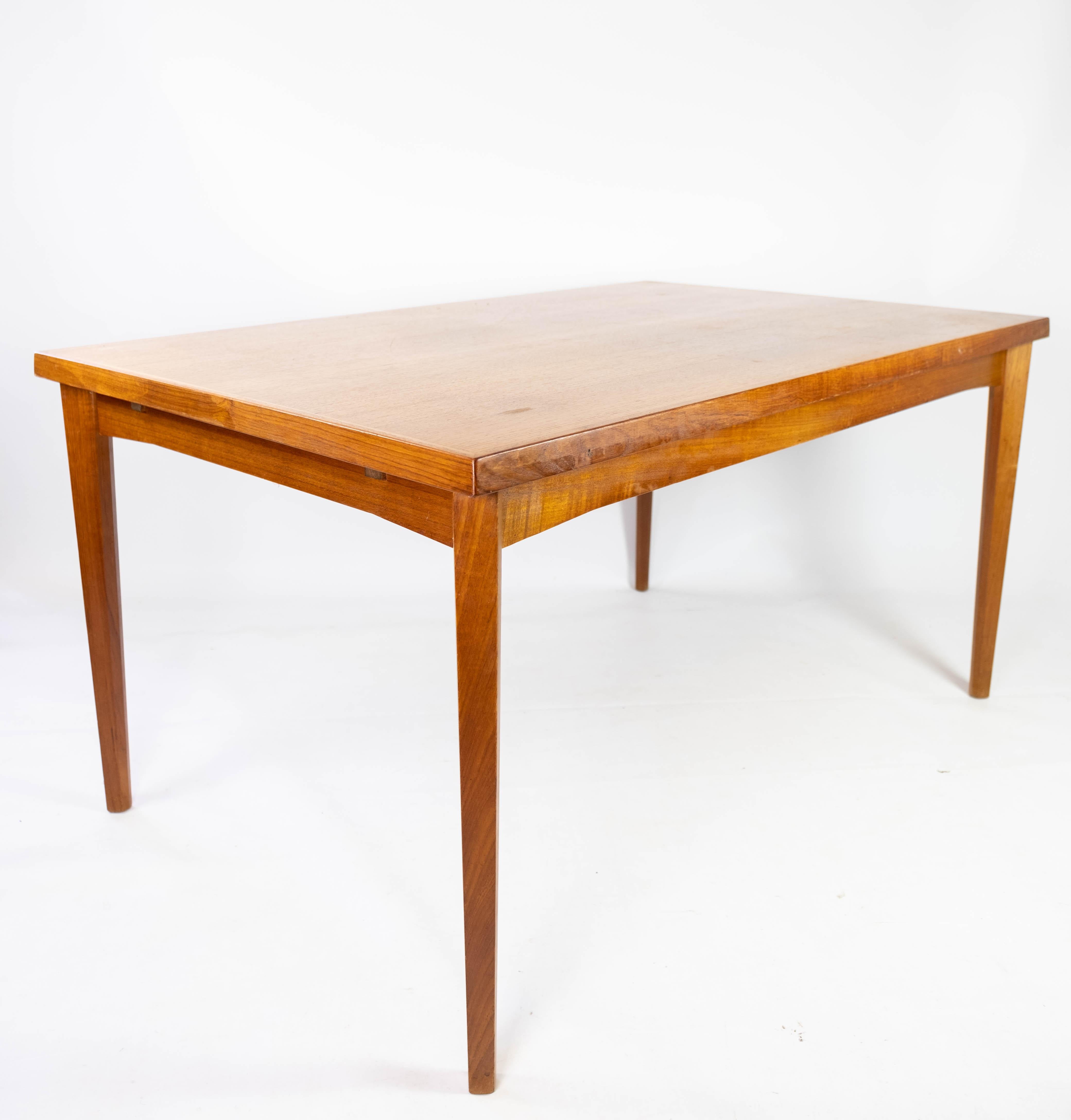 Mid-20th Century Dining Table With Extensions Made In Teak, Danish Design From 1960s For Sale