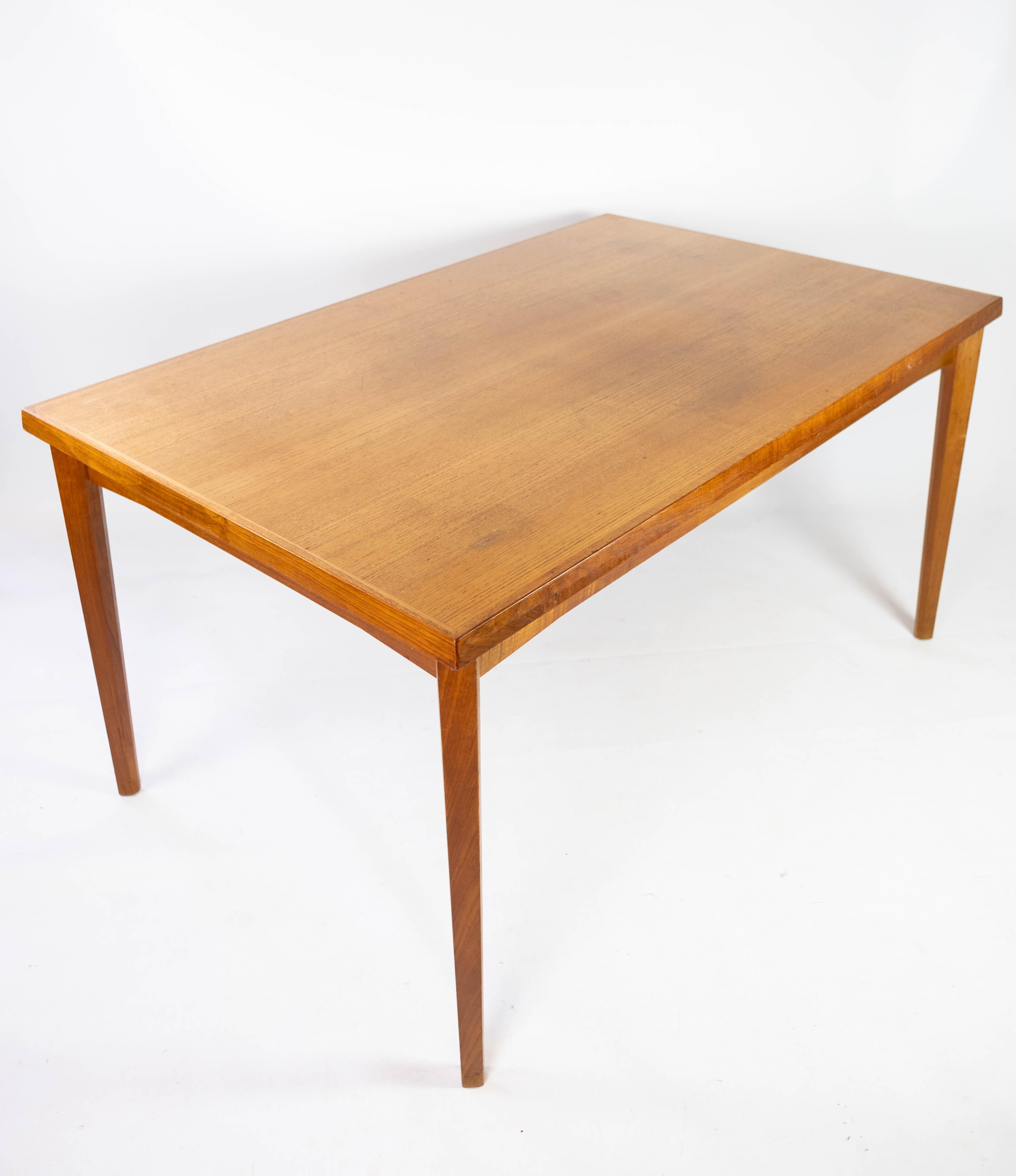 Dining Table With Extensions Made In Teak, Danish Design From 1960s For Sale 1