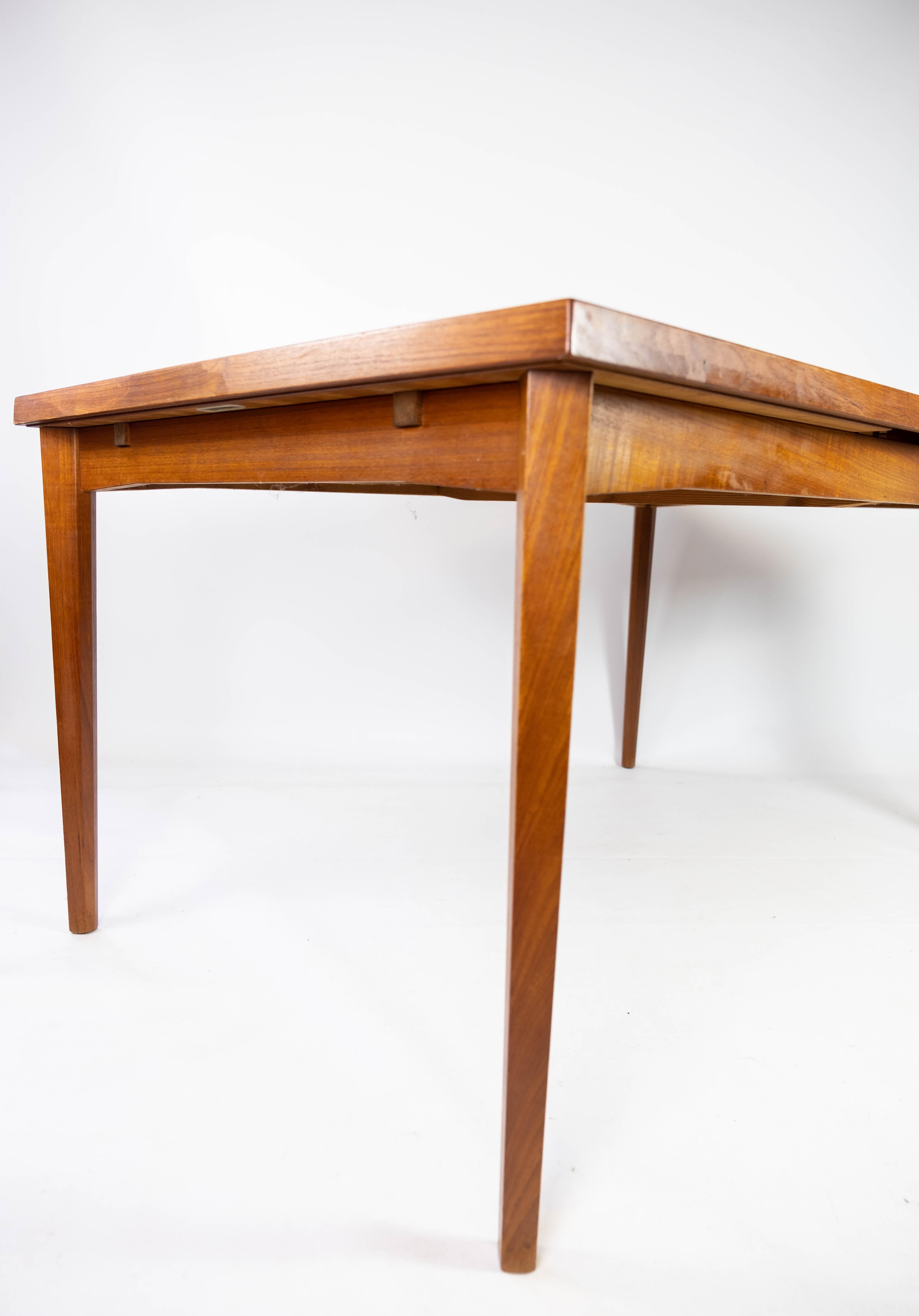 Dining Table With Extensions Made In Teak, Danish Design From 1960s For Sale 2
