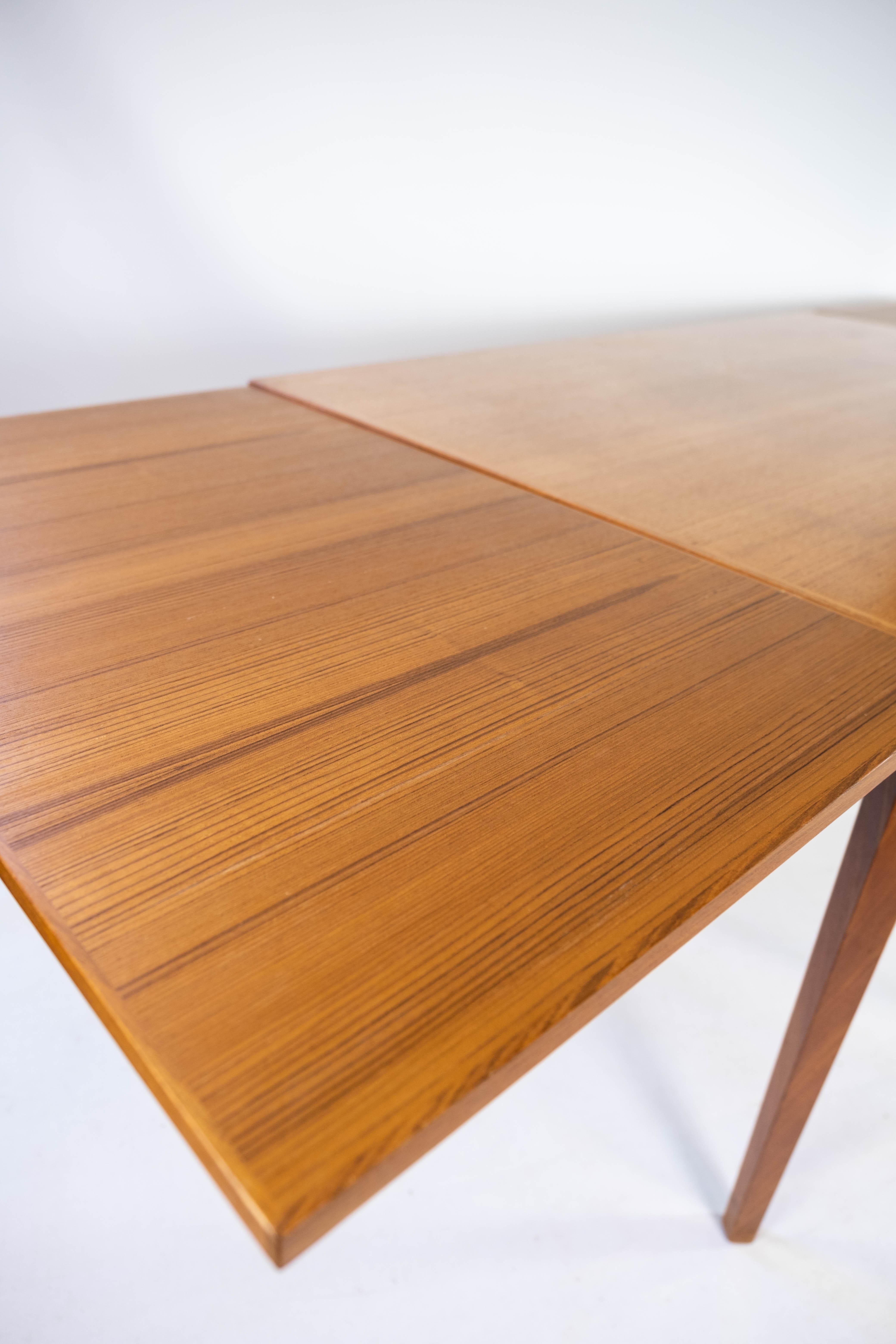 Dining Table With Extensions Made In Teak, Danish Design From 1960s For Sale 4