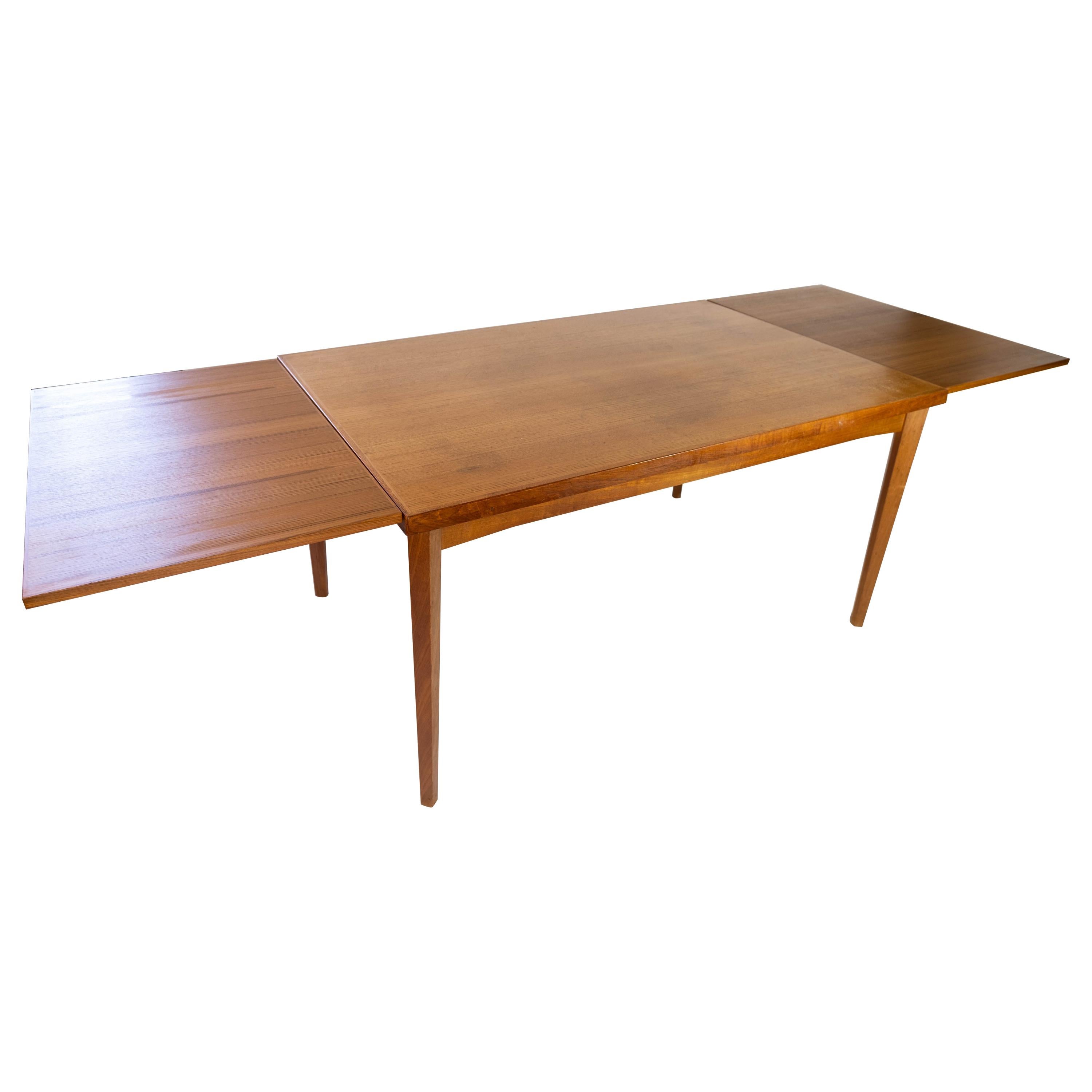 Dining Table With Extensions Made In Teak, Danish Design From 1960s