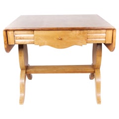 Dining Table With Extensions Made In Birchwood From 1840s