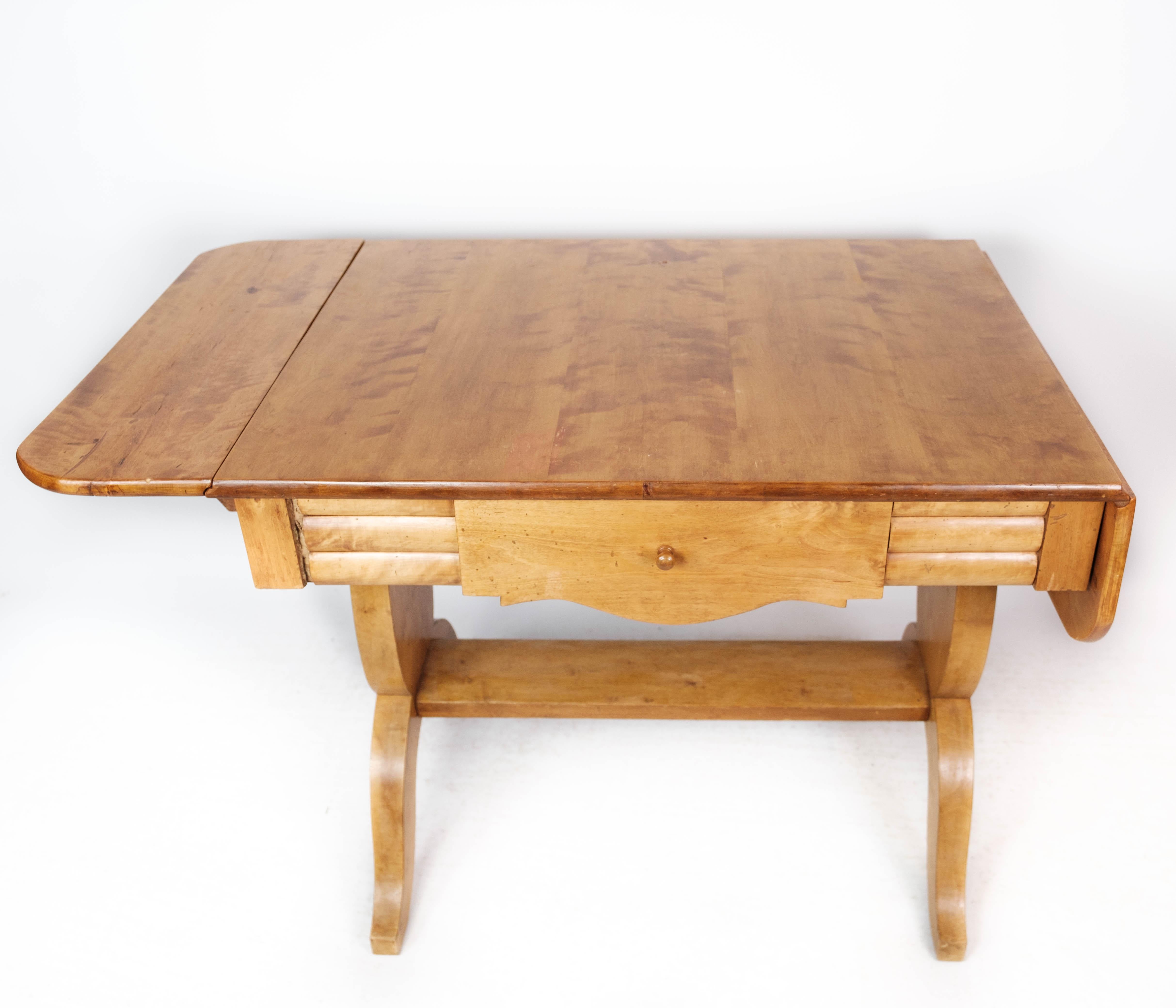 Dining Table With Extensions Made In Birchwood From 1840s For Sale 2