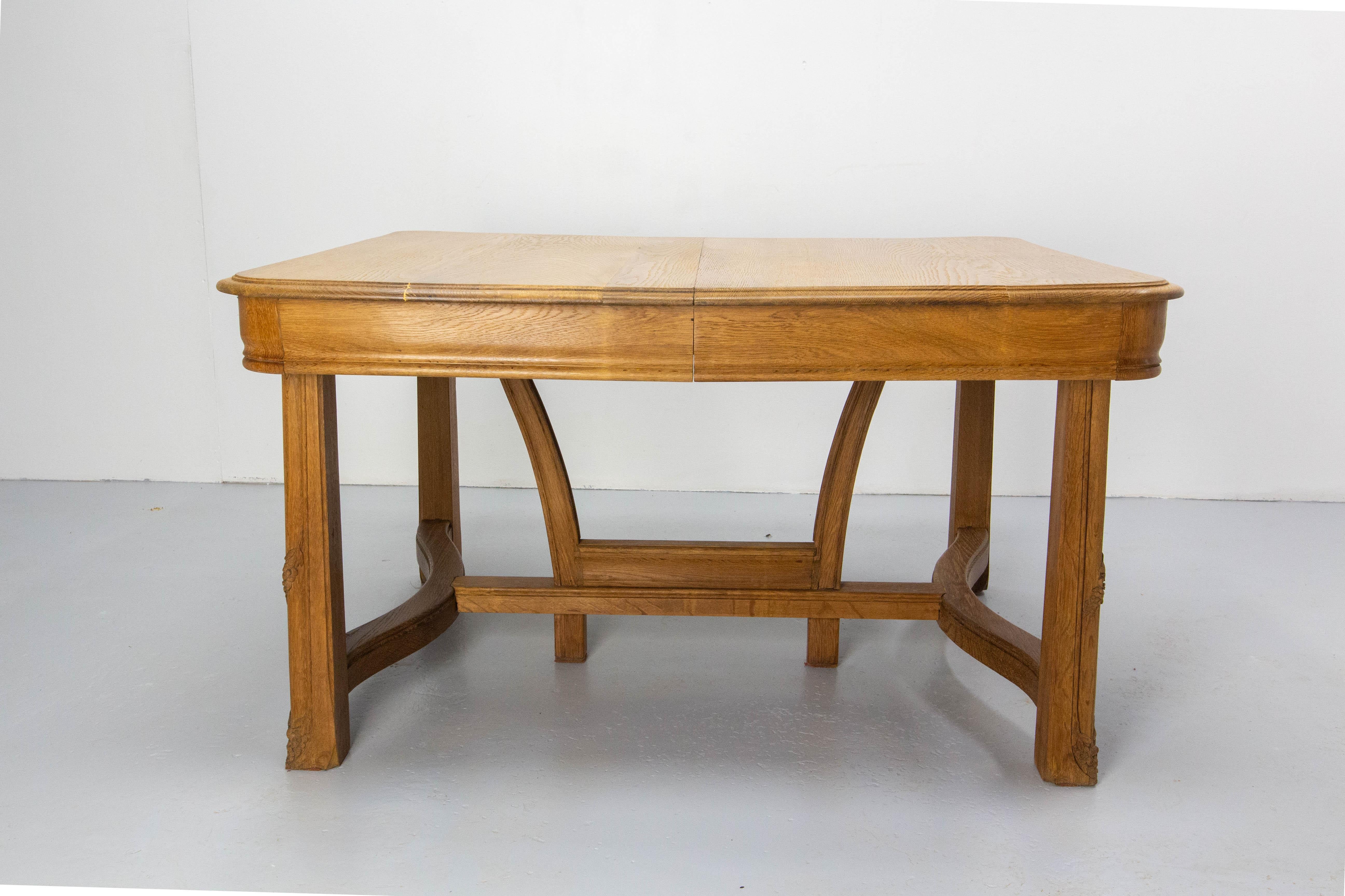 French Dining Table with Extentions  Art Nouveau Period, France For Sale