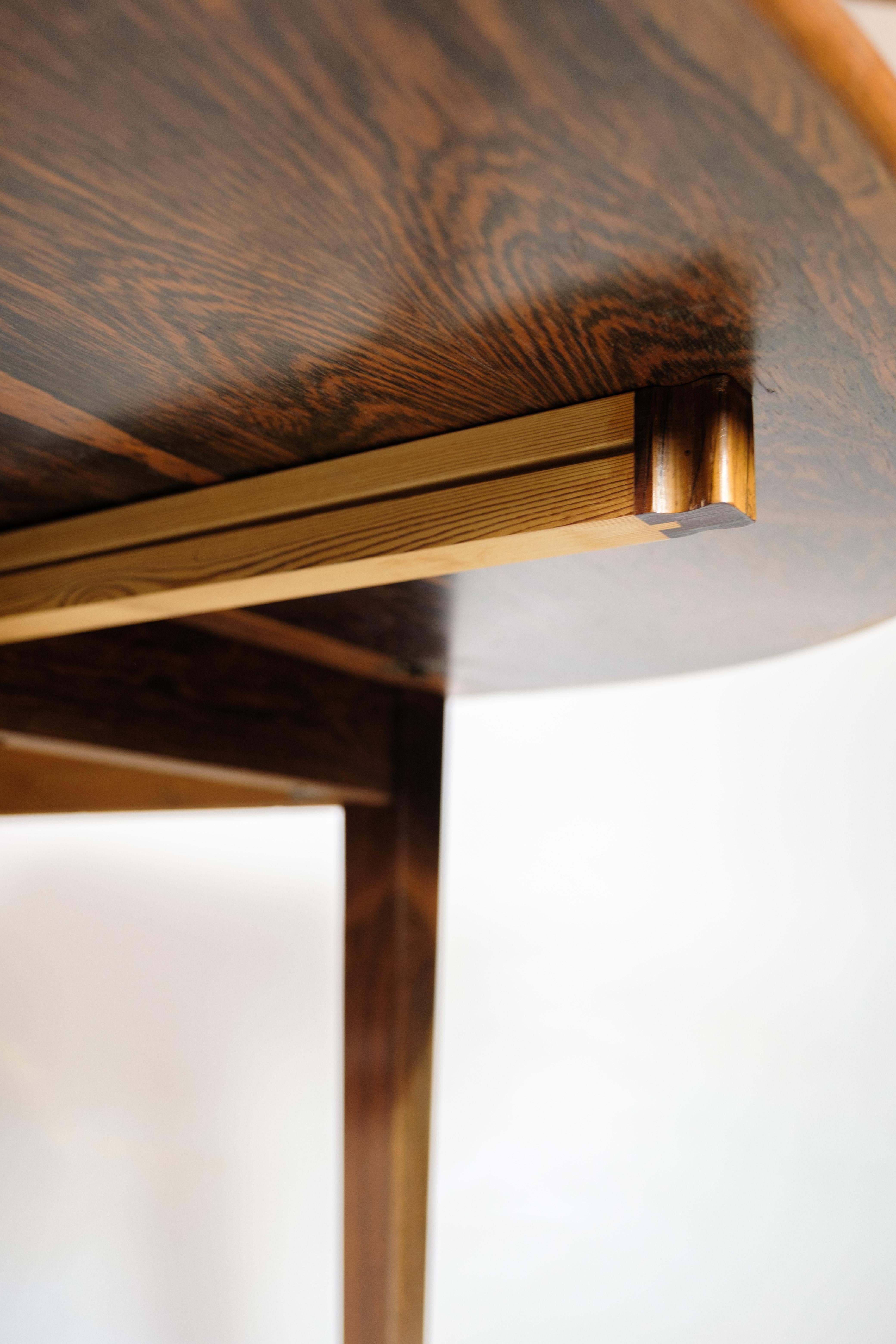 Dining Table With Flaps Made In Rosewood, Danish Design From 1960s For Sale 11