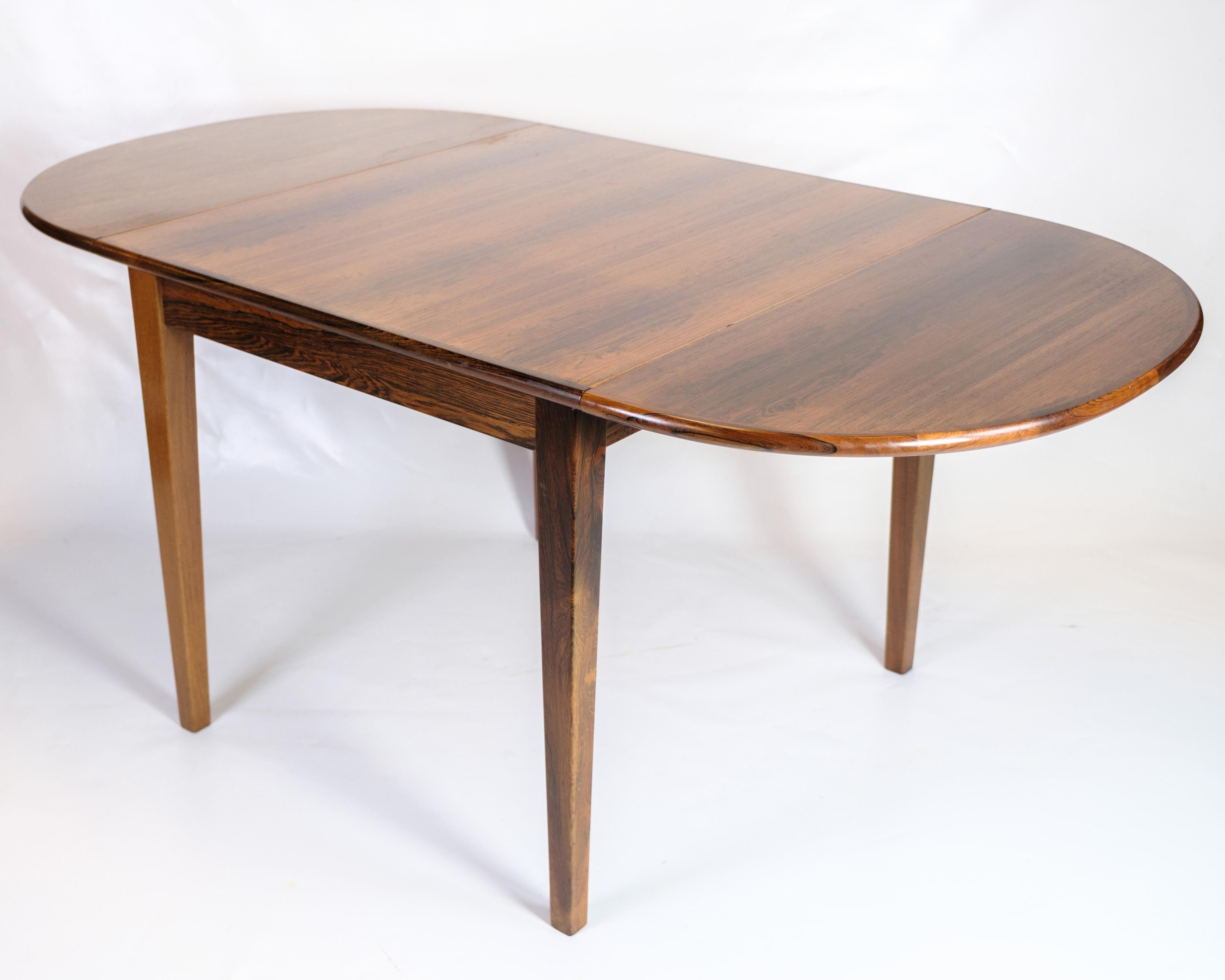 Dining Table With Flaps Made In Rosewood, Danish Design From 1960s For Sale 2