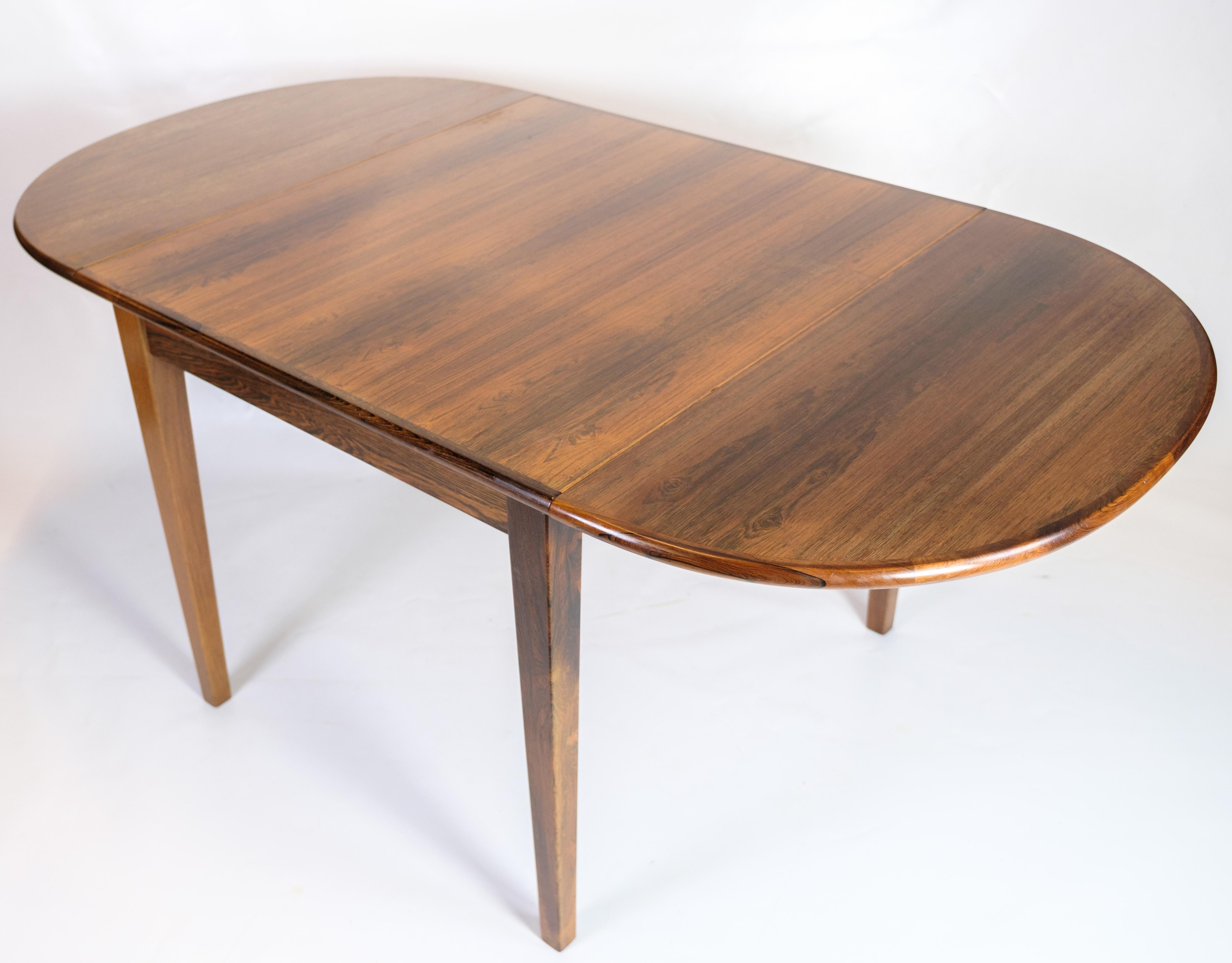 Dining Table With Flaps Made In Rosewood, Danish Design From 1960s For Sale 3