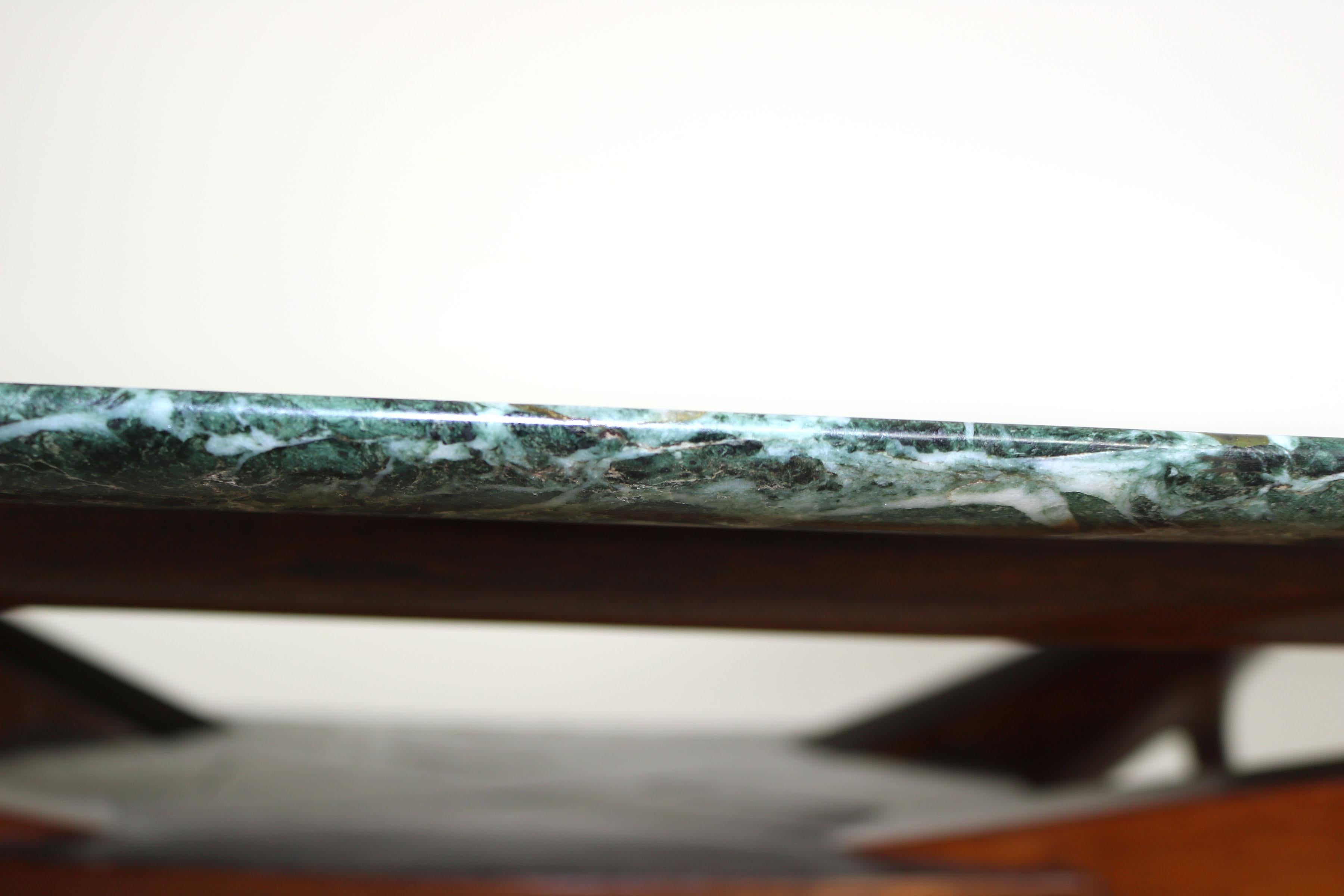 Dining Table with Green Marble Top, Italy 1950s For Sale 1