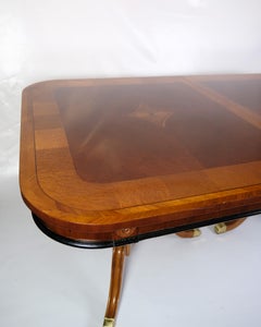 Dining Table With Intarsia Made In Mahogany & Birch From 1900s
