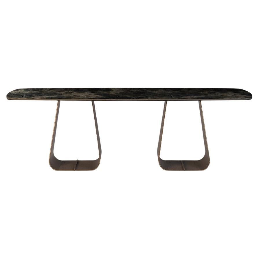 Dining Table with Marble Top and Stainless Steel Structure im Angebot