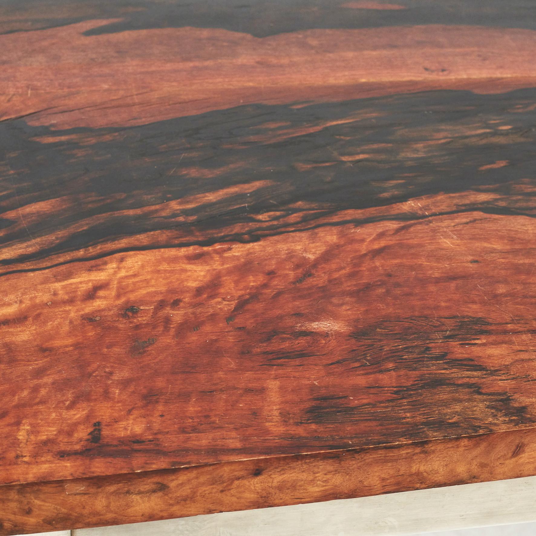 Mesa de Comedor con Tablero de Madera de Narra y Base Cromada Moderno en venta
